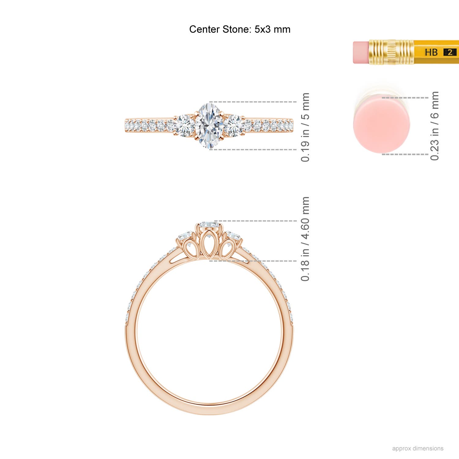 F-G, VS / 0.51 CT / 14 KT Rose Gold