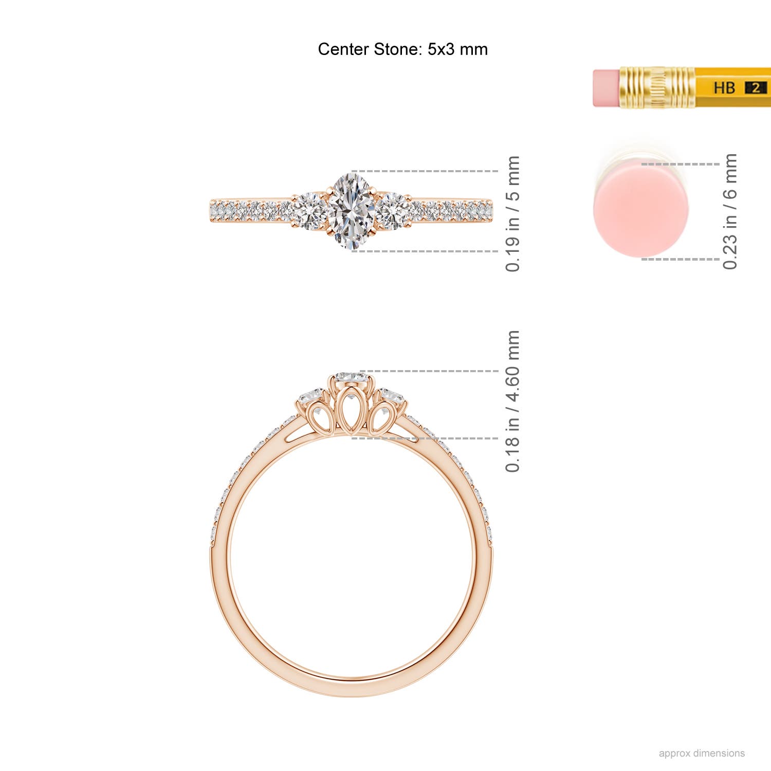 I-J, I1-I2 / 0.51 CT / 14 KT Rose Gold