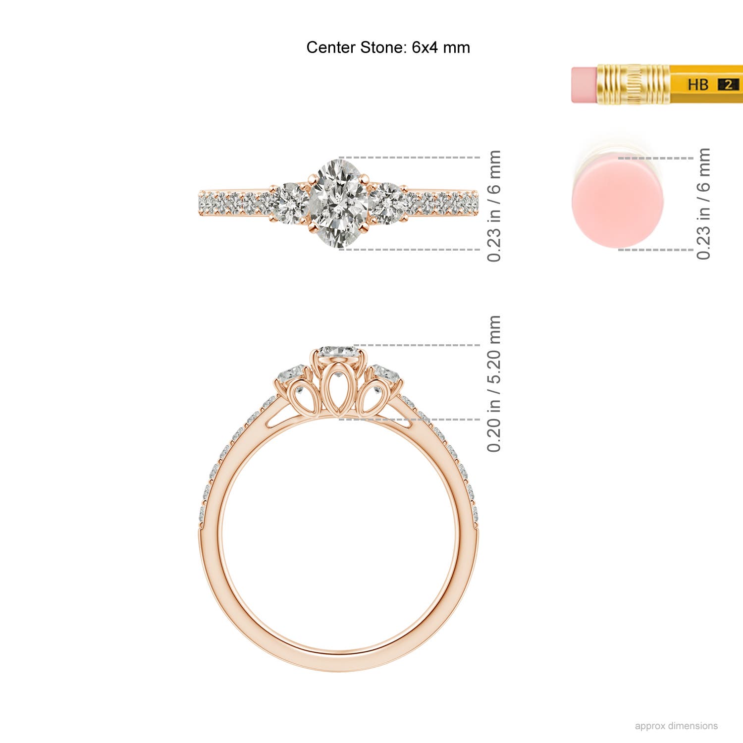 K, I3 / 0.82 CT / 14 KT Rose Gold