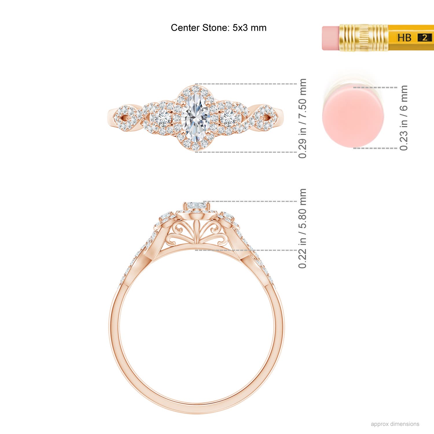 G, VS2 / 0.46 CT / 14 KT Rose Gold