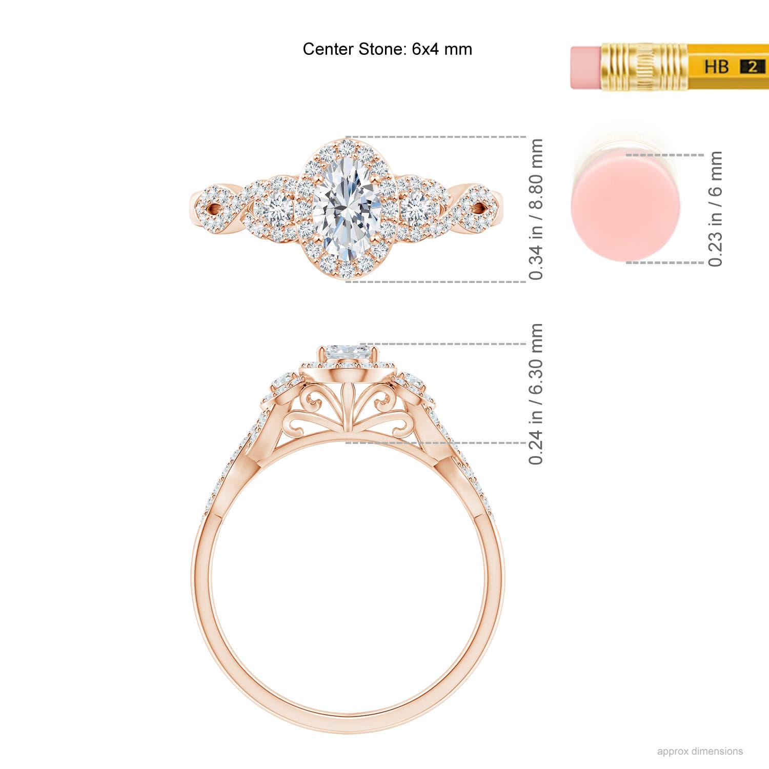 G, VS2 / 0.75 CT / 14 KT Rose Gold