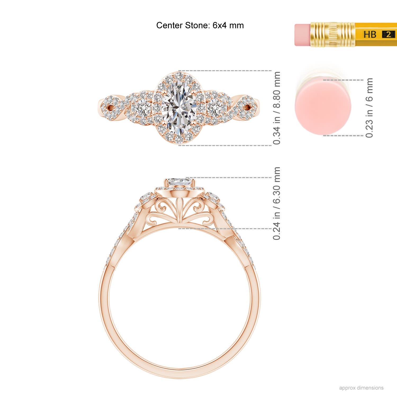 I-J, I1-I2 / 0.75 CT / 14 KT Rose Gold