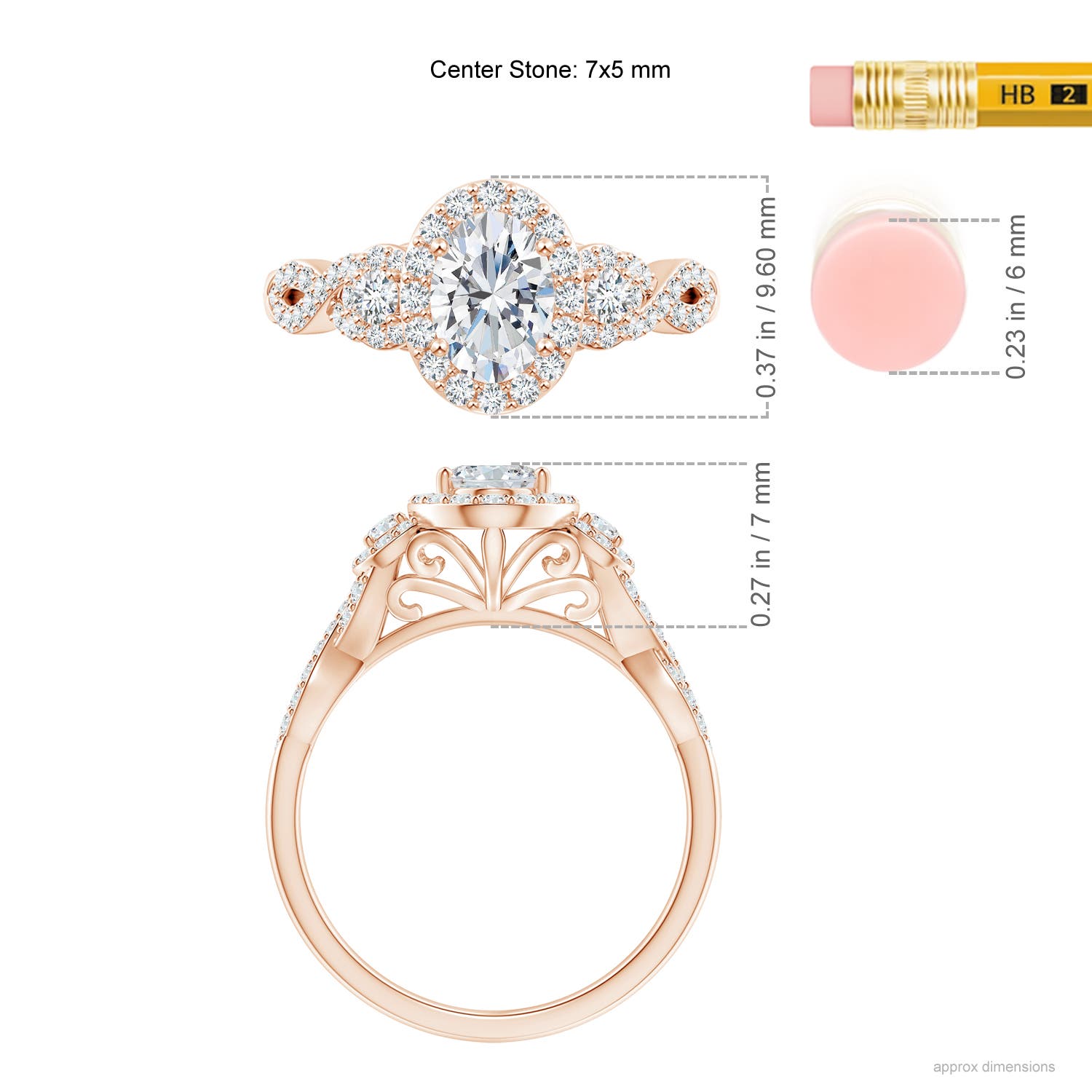 G, VS2 / 1.17 CT / 14 KT Rose Gold