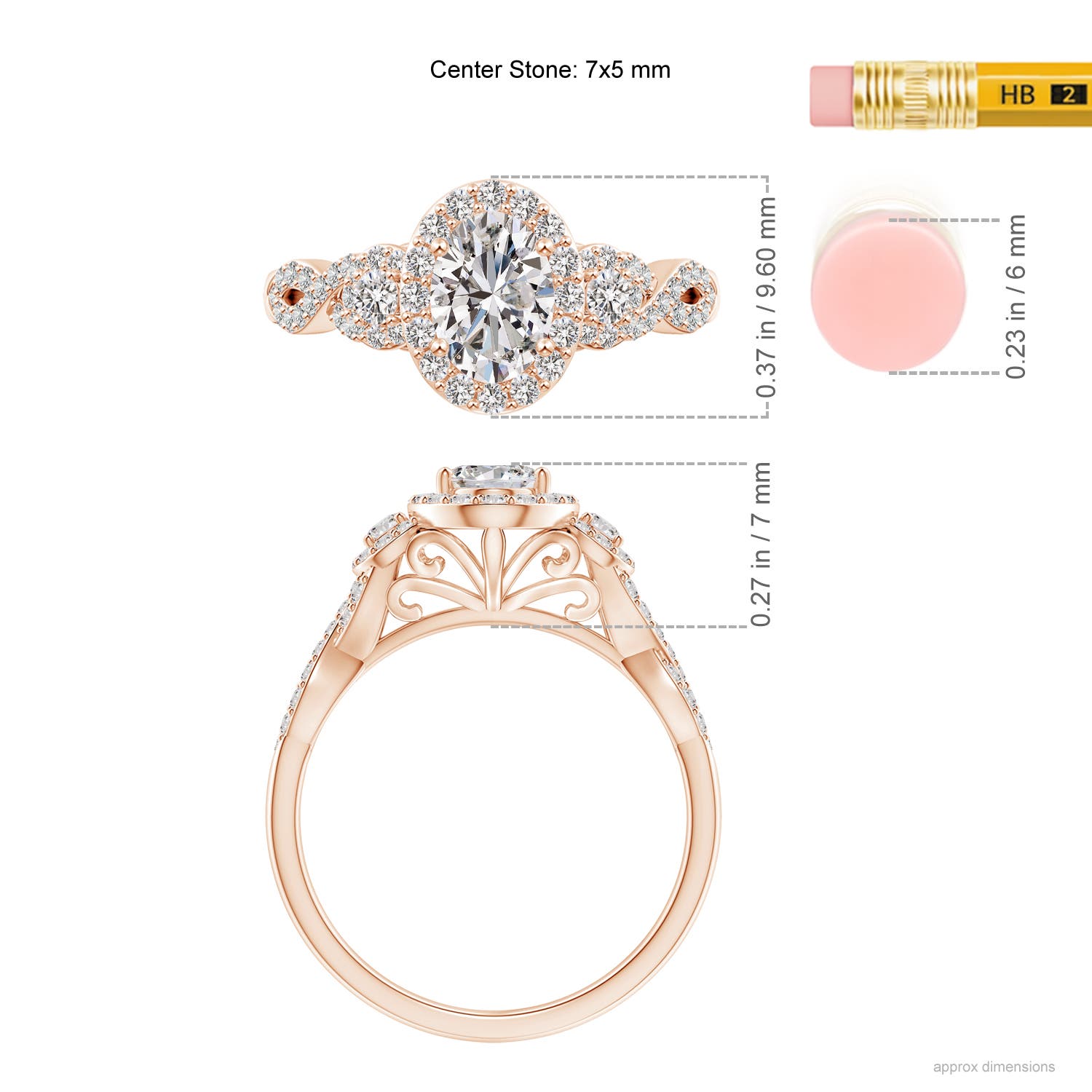 I-J, I1-I2 / 1.17 CT / 14 KT Rose Gold