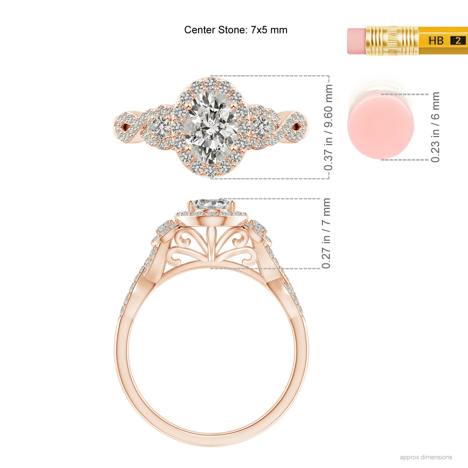 K, I3 / 1.17 CT / 14 KT Rose Gold