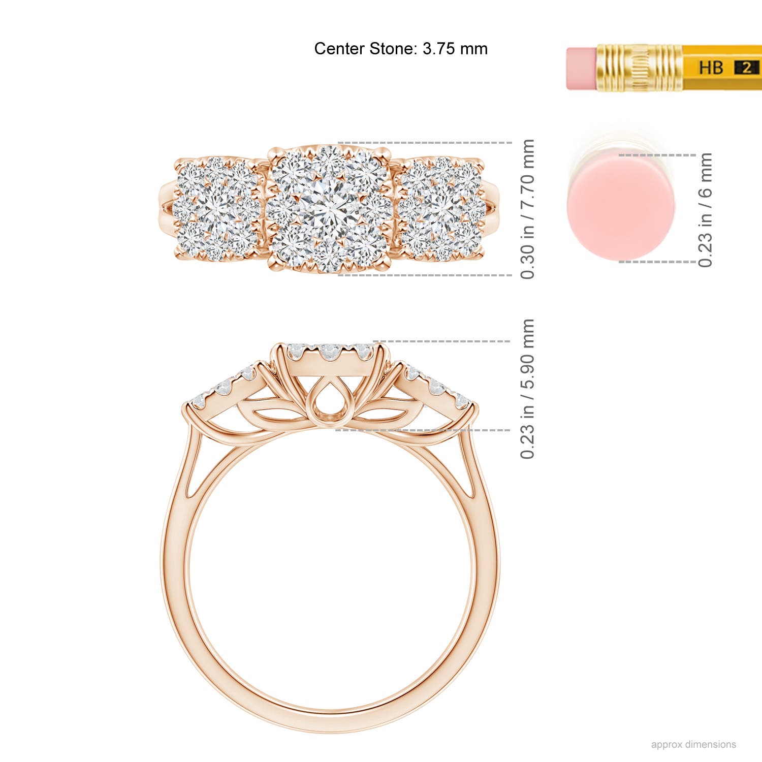 H, SI2 / 1.26 CT / 14 KT Rose Gold