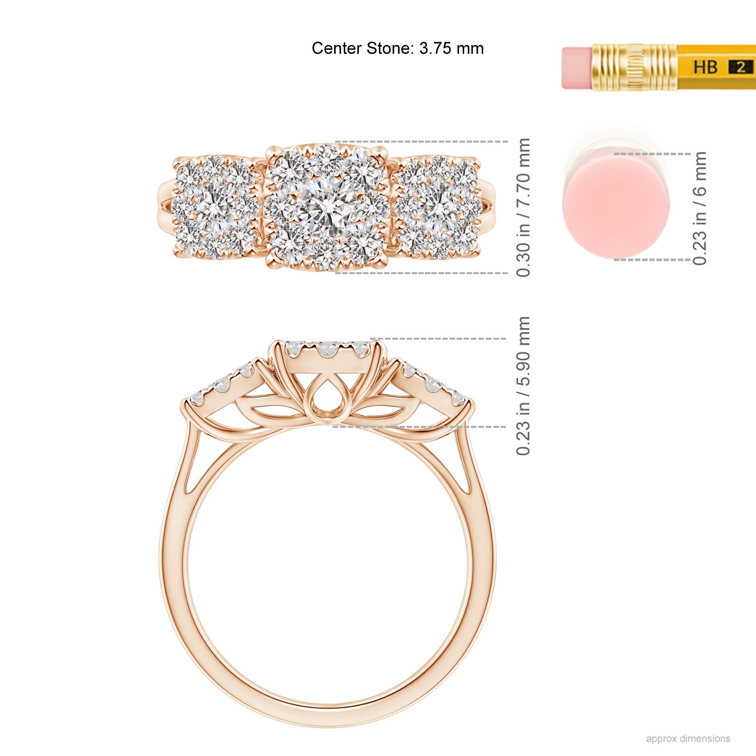 I-J, I1-I2 / 1.26 CT / 14 KT Rose Gold