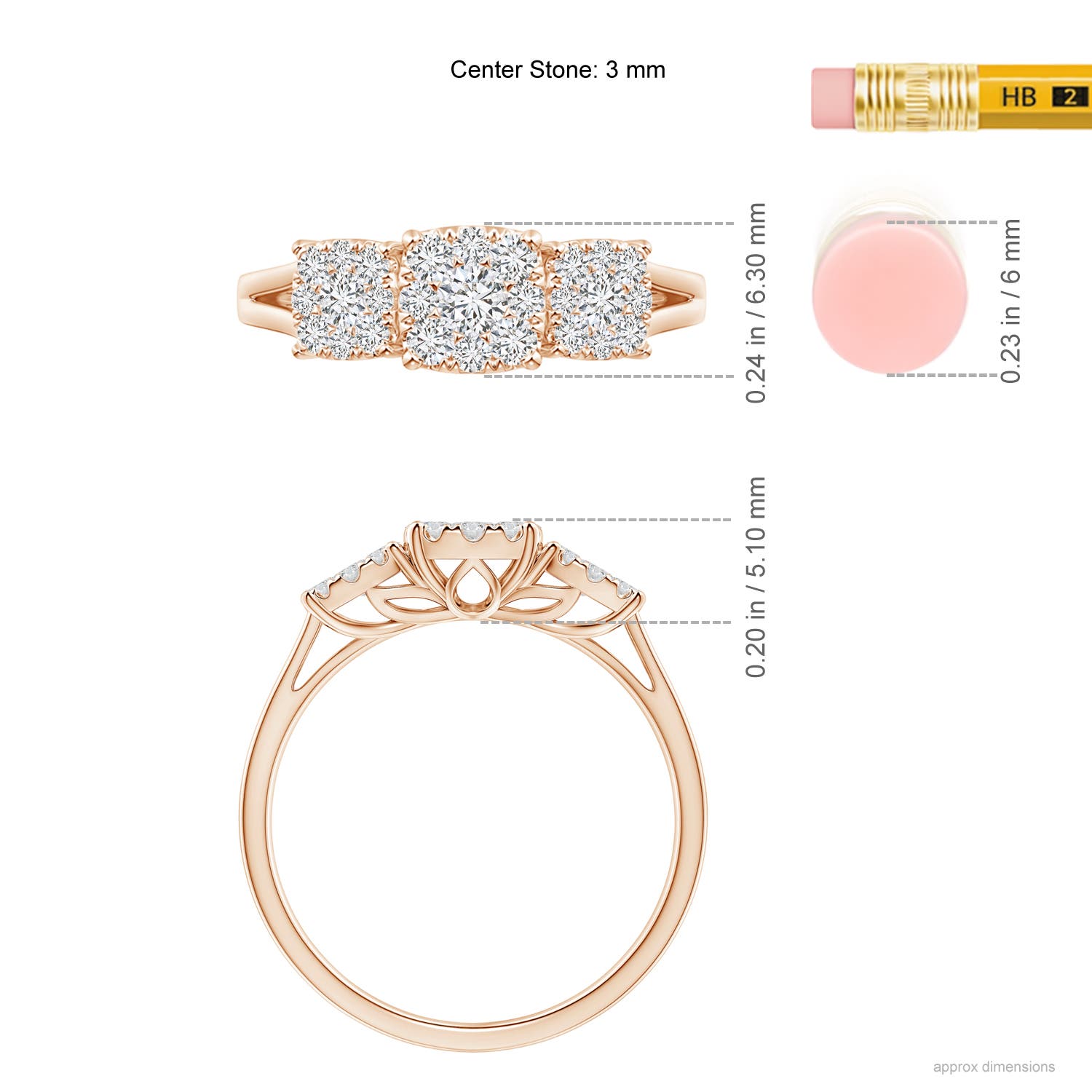 H, SI2 / 0.76 CT / 14 KT Rose Gold