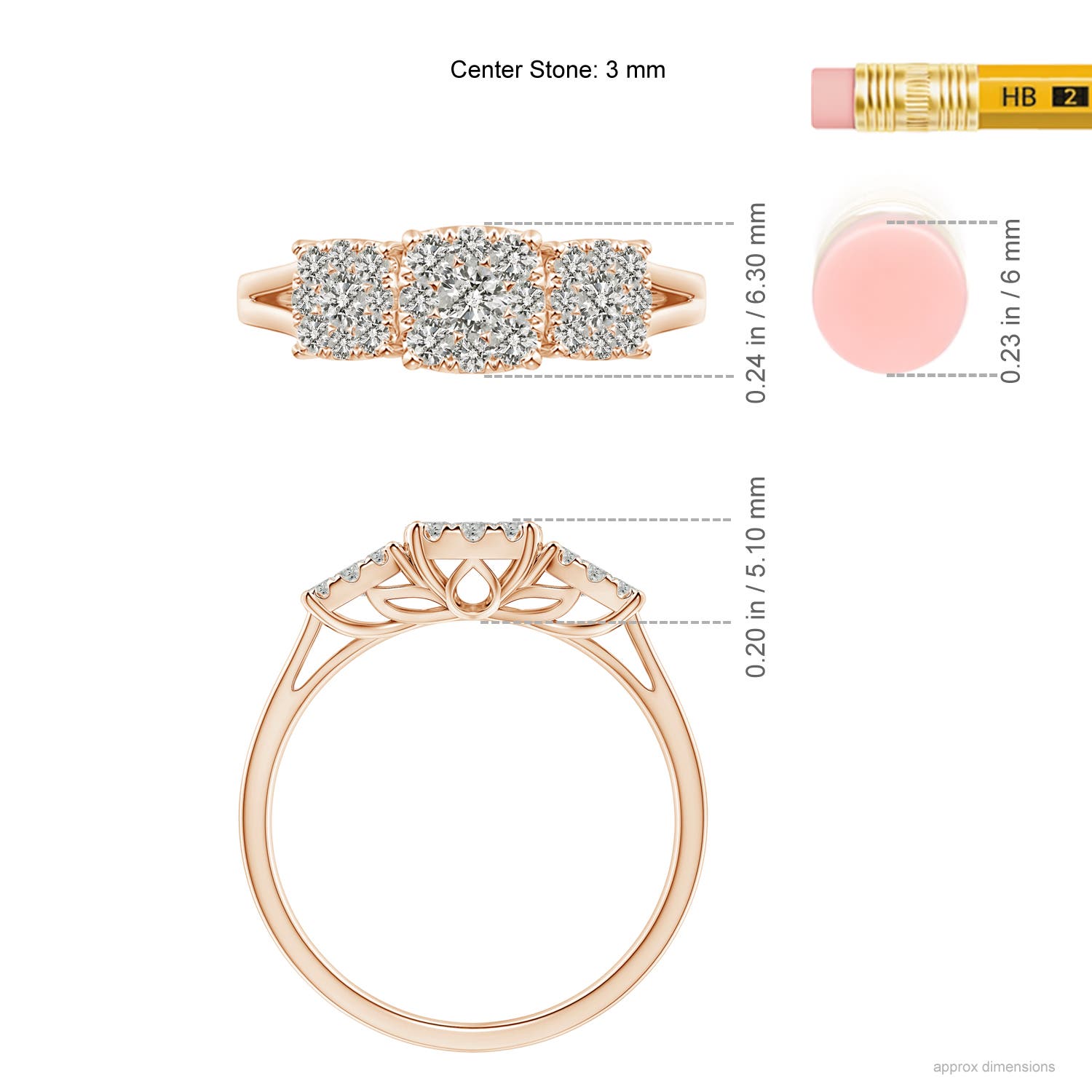 K, I3 / 0.76 CT / 14 KT Rose Gold