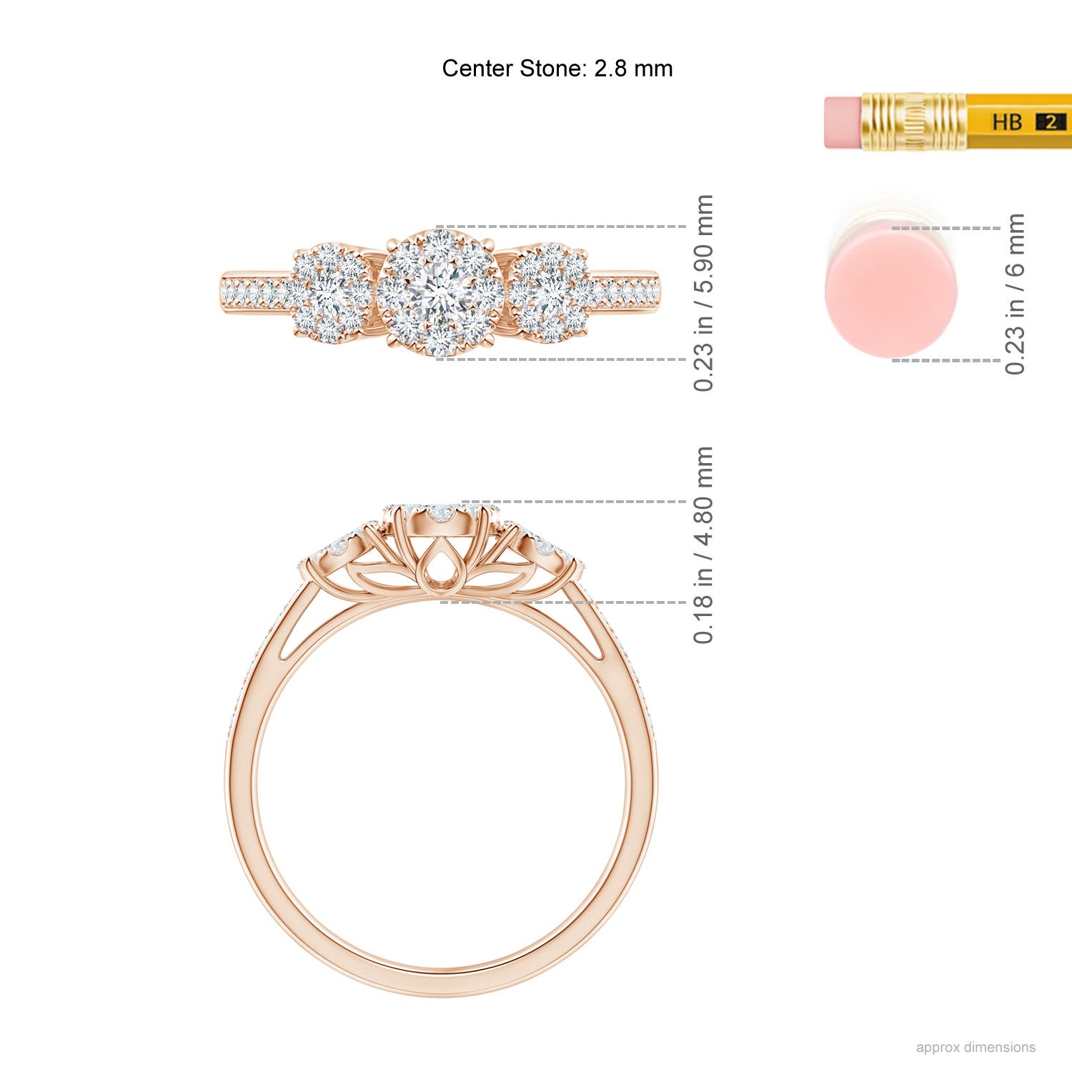 G, VS2 / 0.49 CT / 14 KT Rose Gold