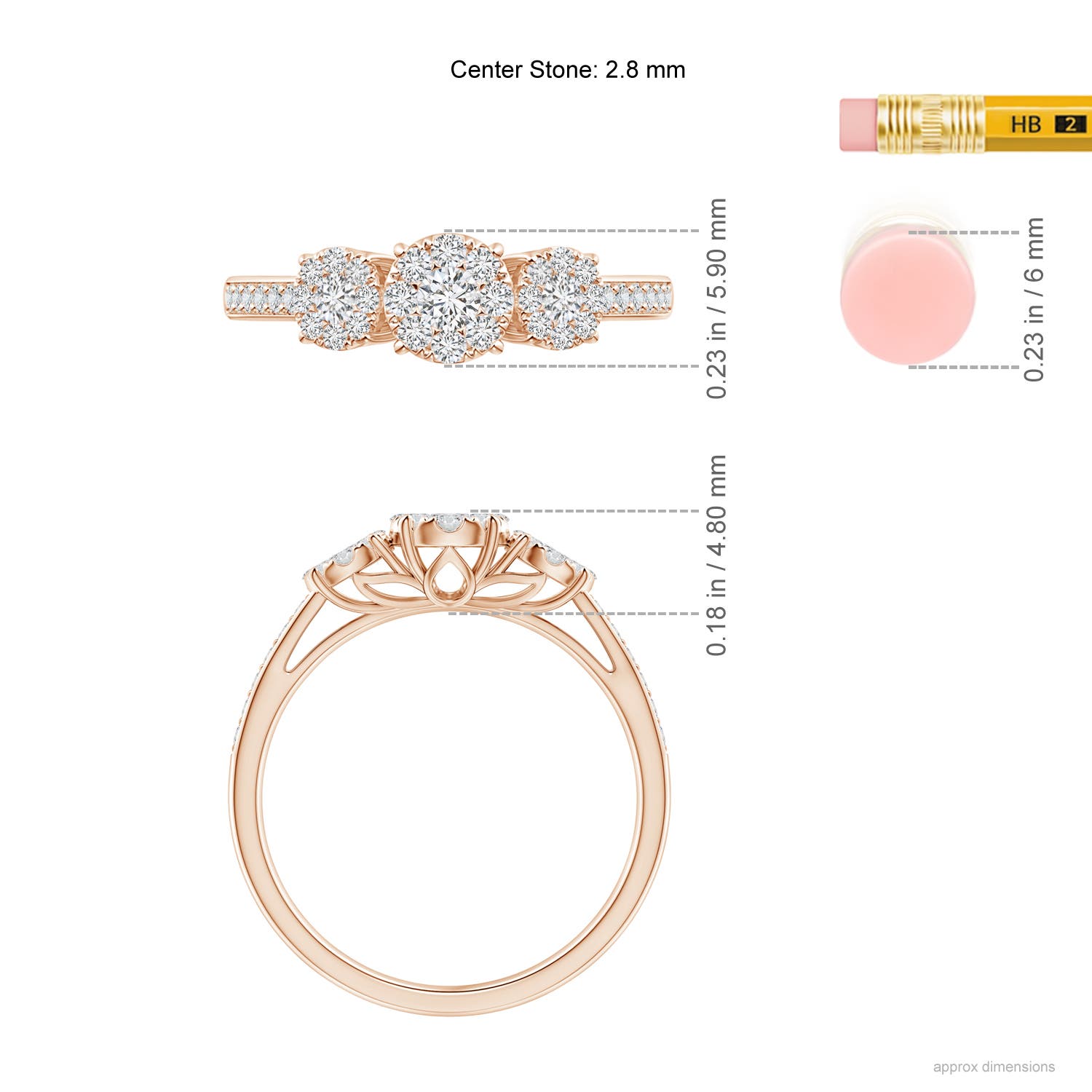 H, SI2 / 0.49 CT / 14 KT Rose Gold