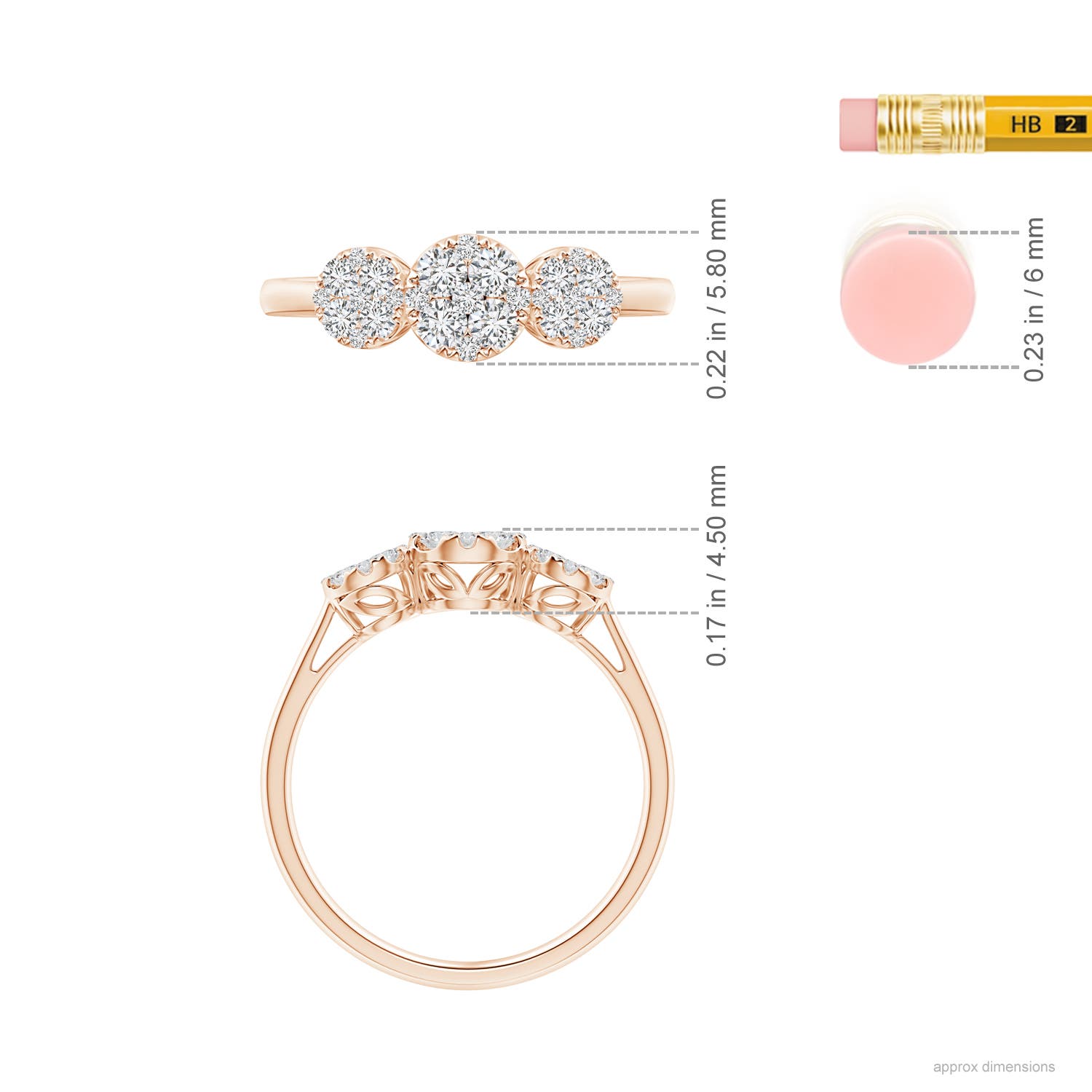 H, SI2 / 0.5 CT / 14 KT Rose Gold