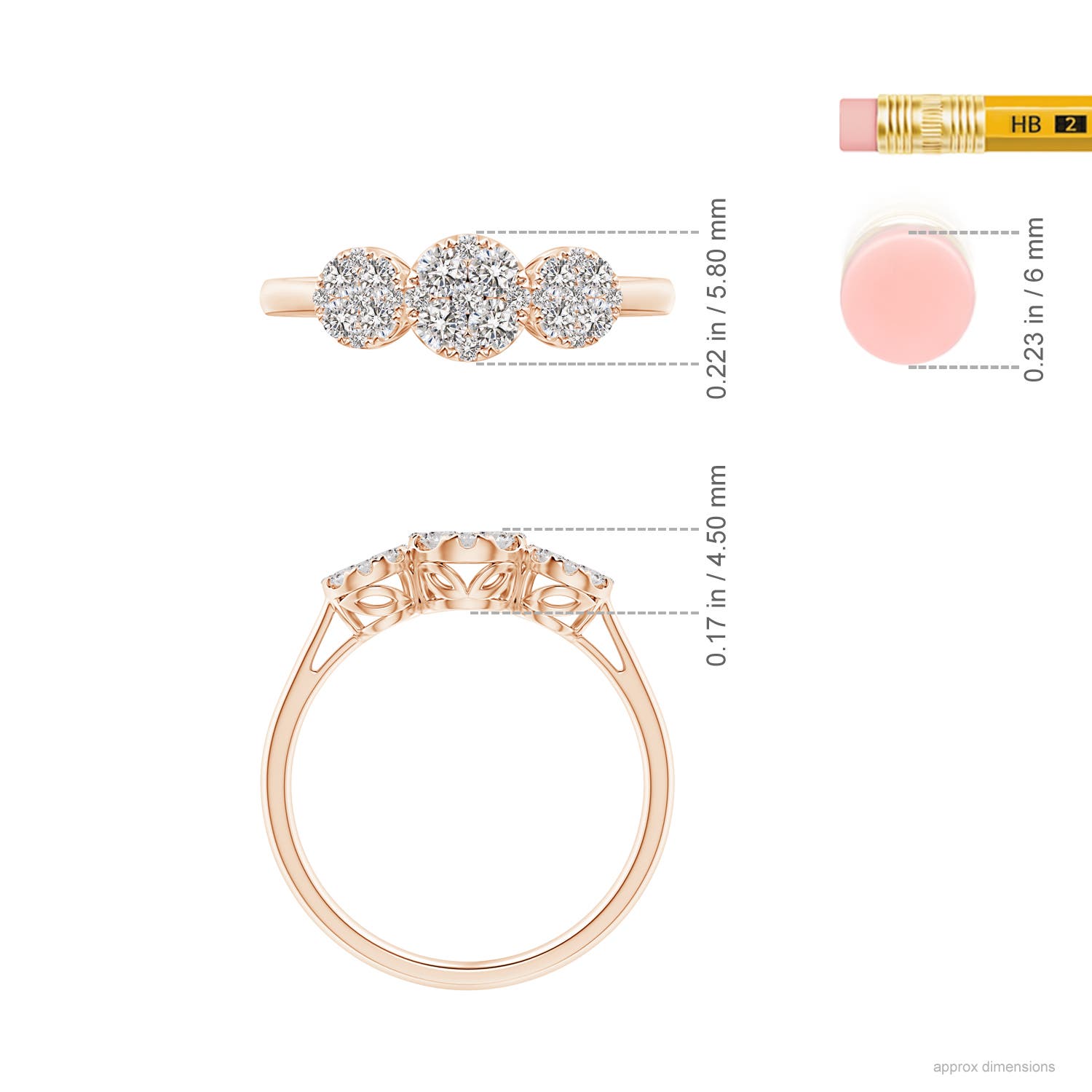 I-J, I1-I2 / 0.5 CT / 14 KT Rose Gold