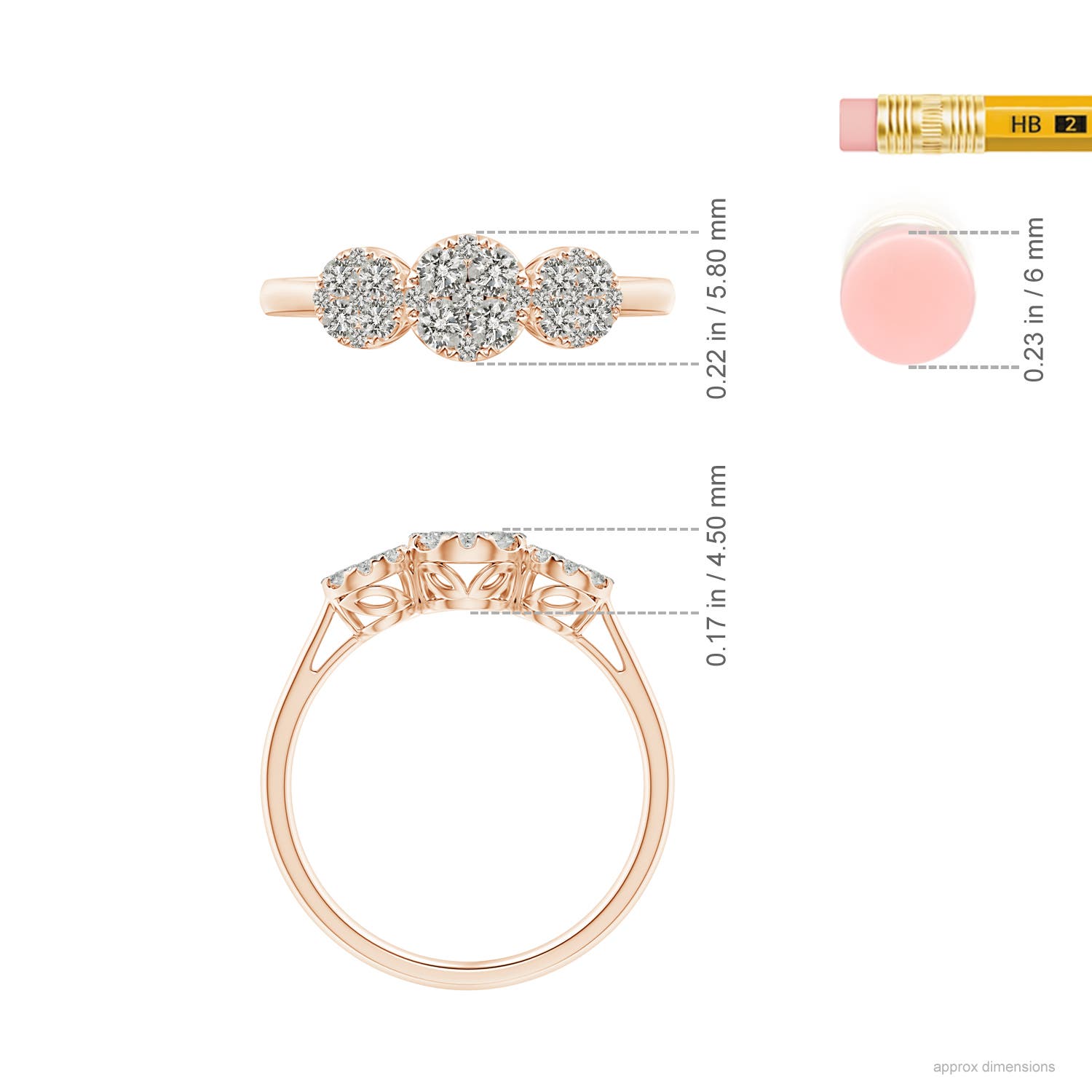 K, I3 / 0.5 CT / 14 KT Rose Gold