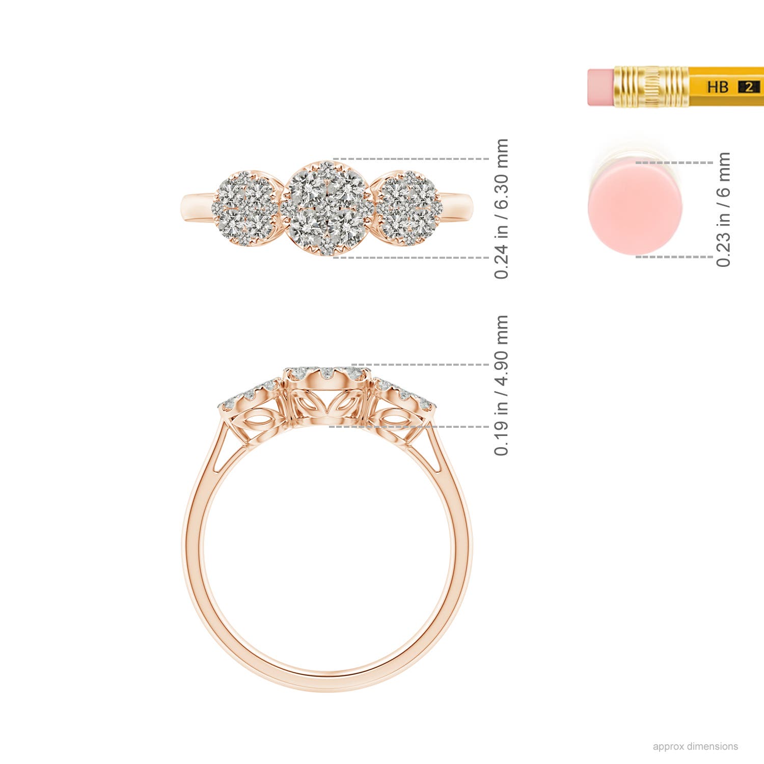 K, I3 / 0.63 CT / 14 KT Rose Gold