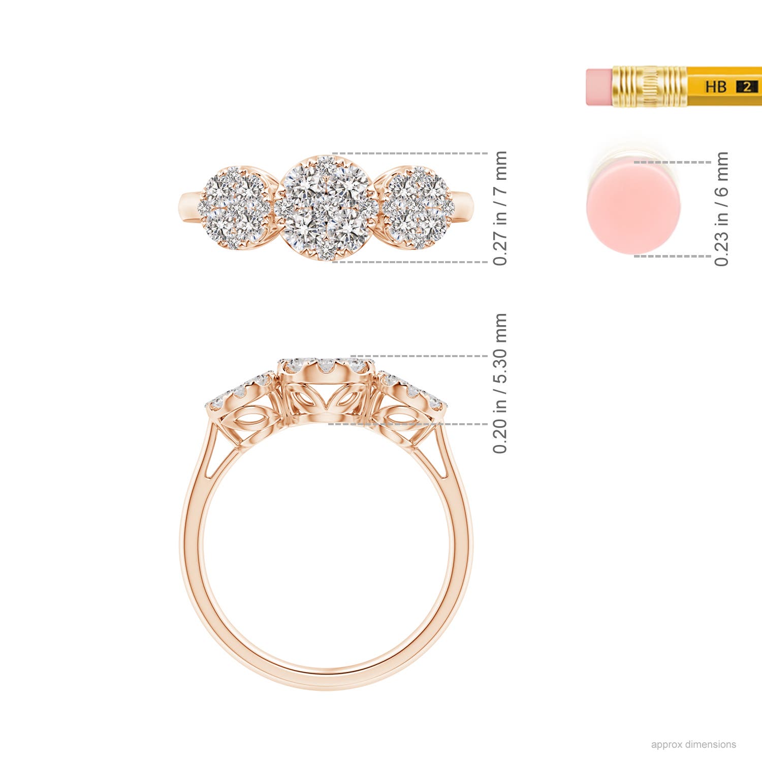 I-J, I1-I2 / 0.74 CT / 14 KT Rose Gold