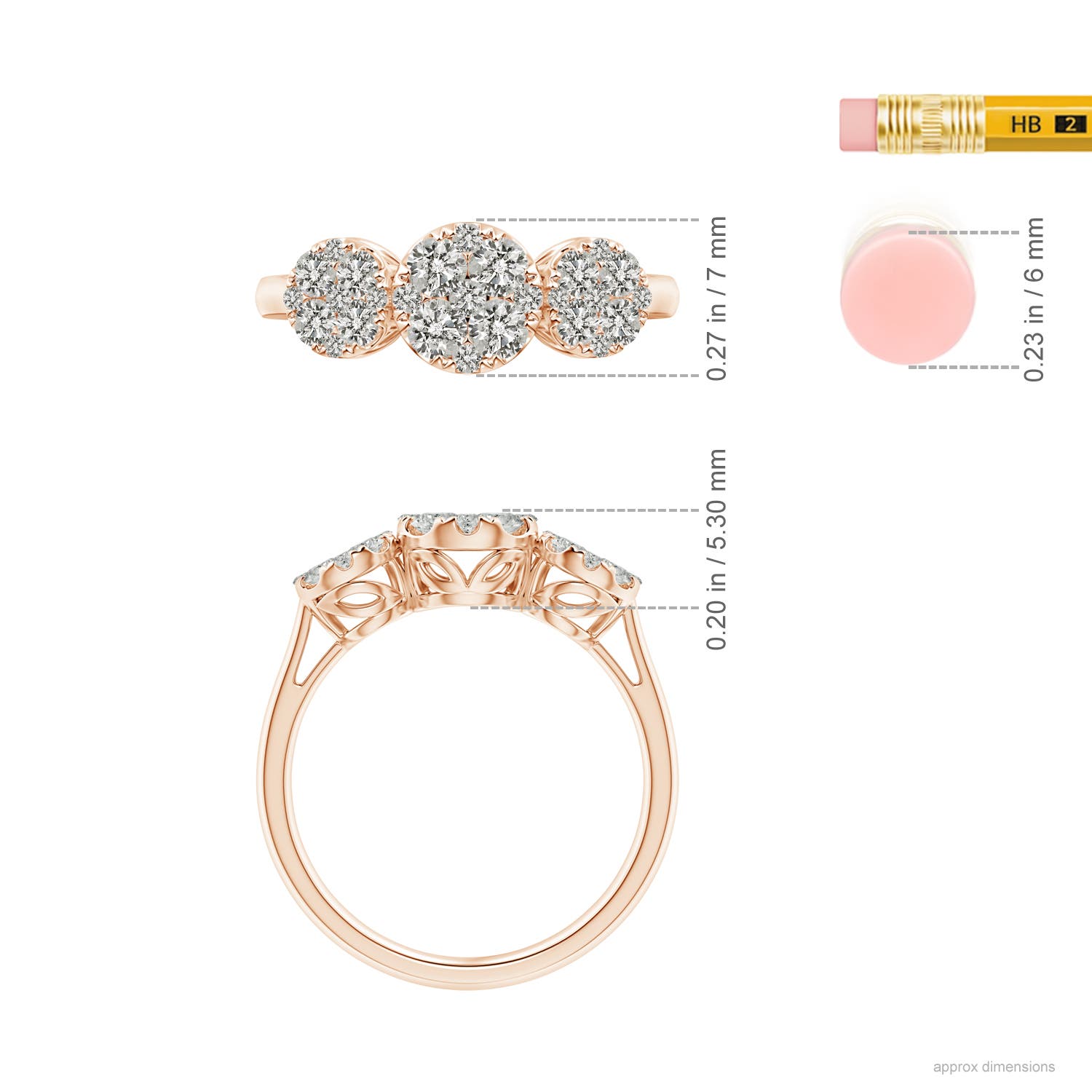 K, I3 / 0.74 CT / 14 KT Rose Gold