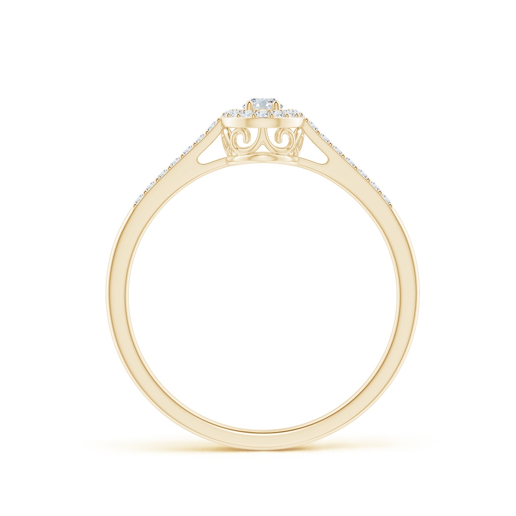 4x3mm GVS2 Oval Diamond Halo Engagement Ring with Accents in Yellow Gold - side_1