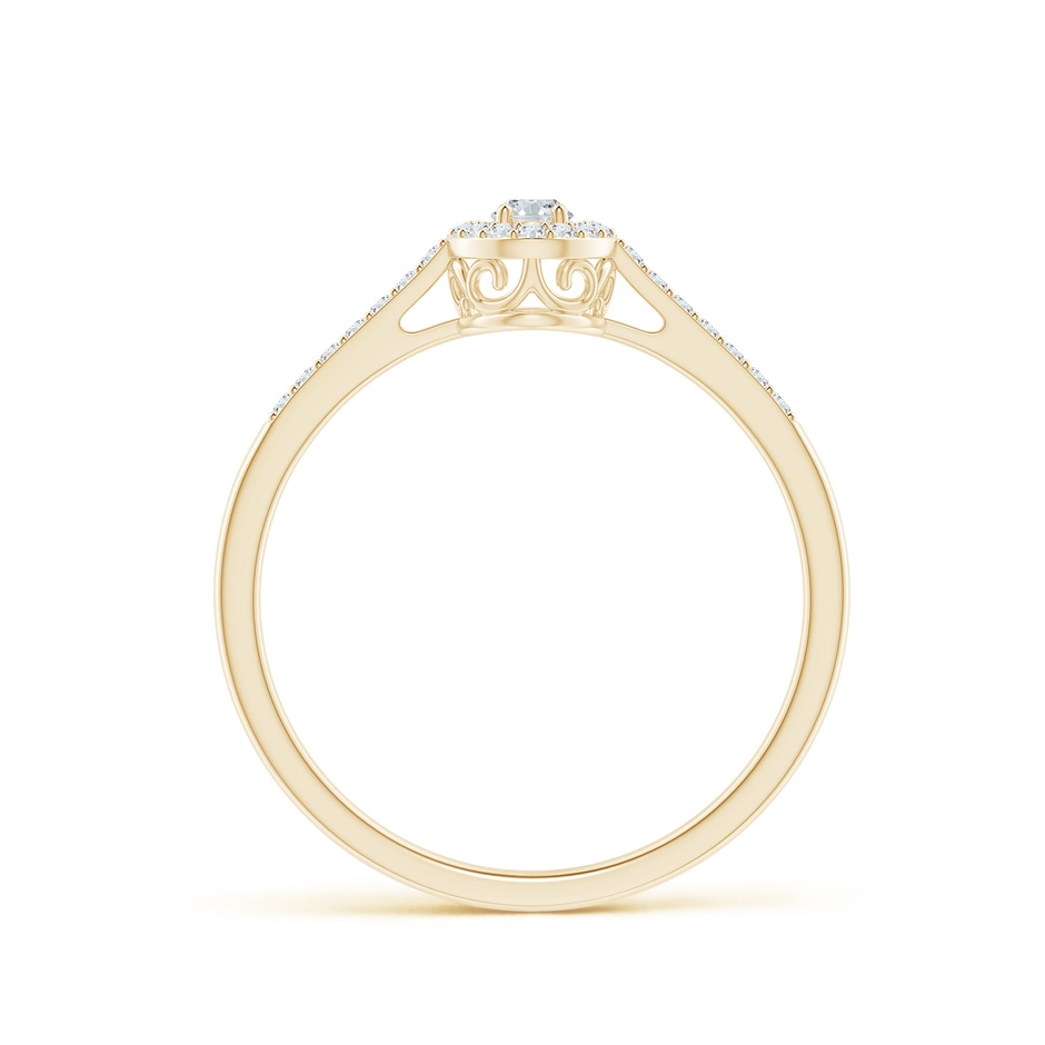 4x3mm GVS2 Oval Diamond Halo Engagement Ring with Accents in Yellow Gold side-1