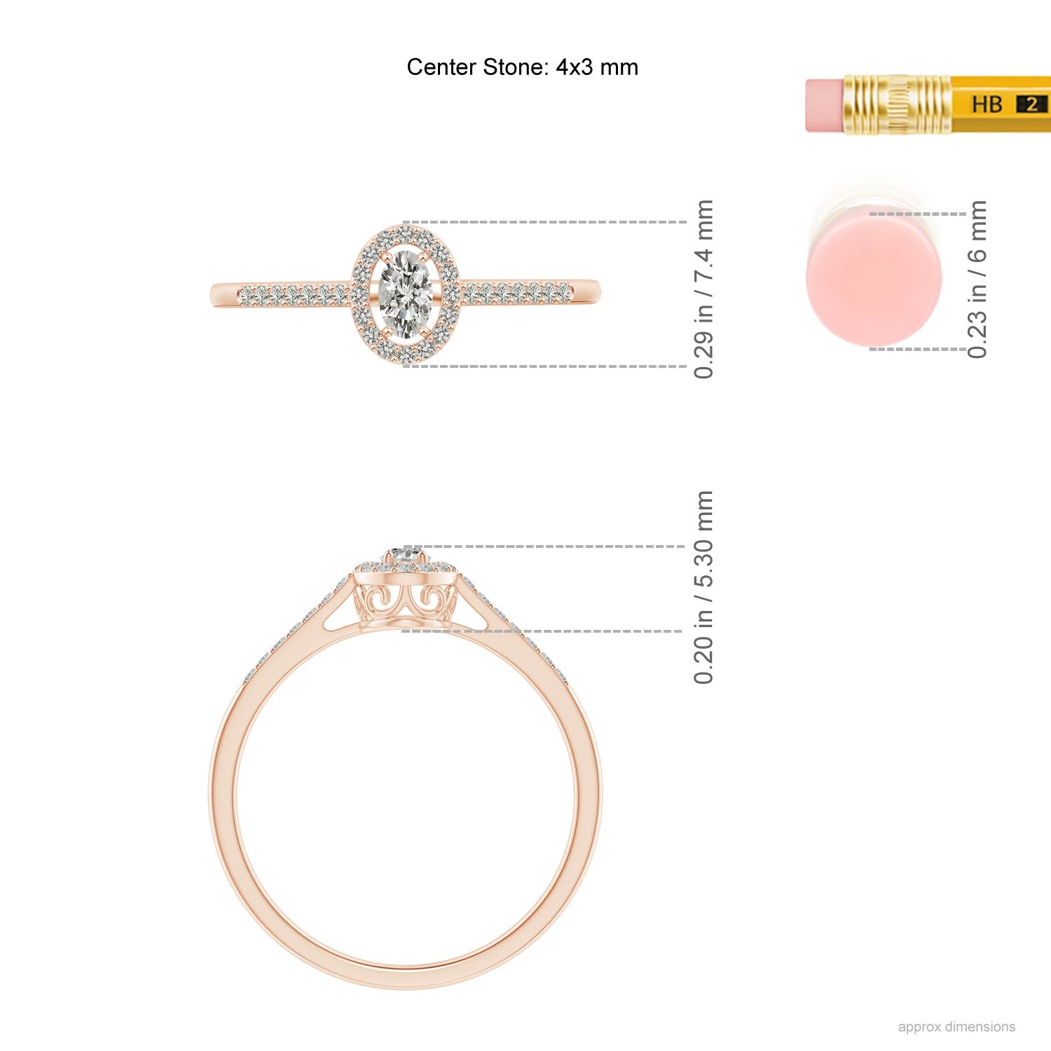 K, I3 / 0.27 CT / 14 KT Rose Gold