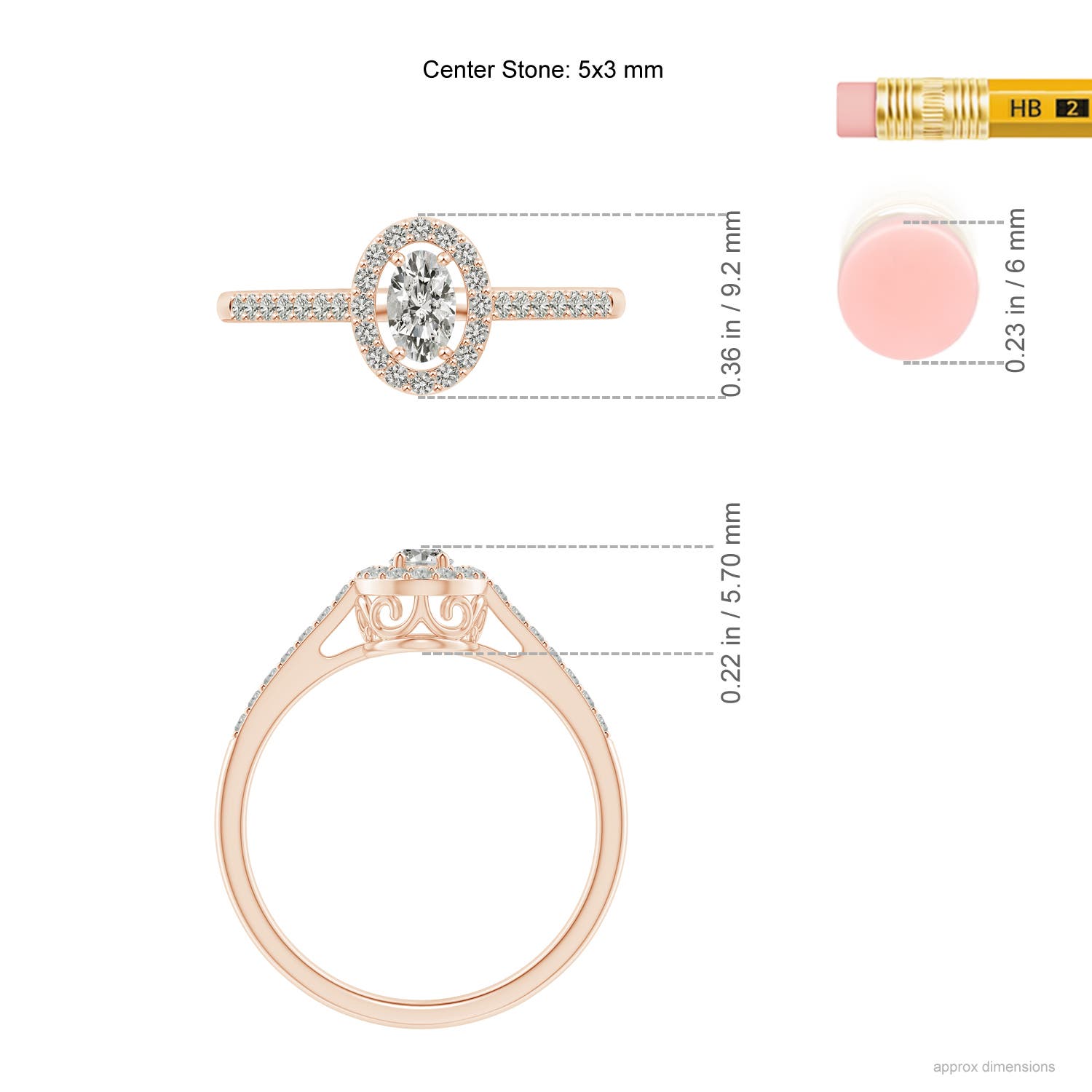 K, I3 / 0.49 CT / 14 KT Rose Gold