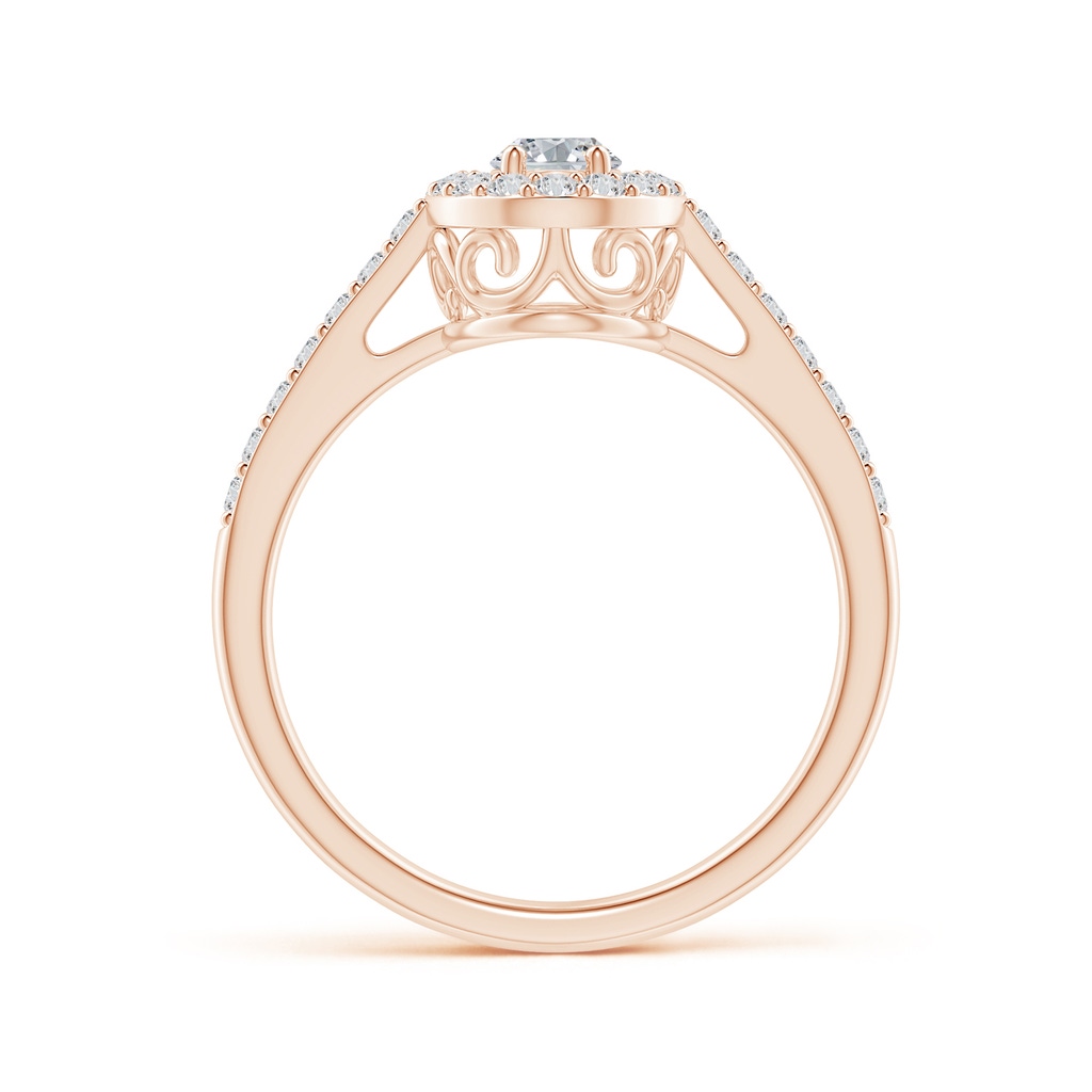 6x4mm HSI2 Oval Diamond Halo Engagement Ring with Accents in Rose Gold - side_1