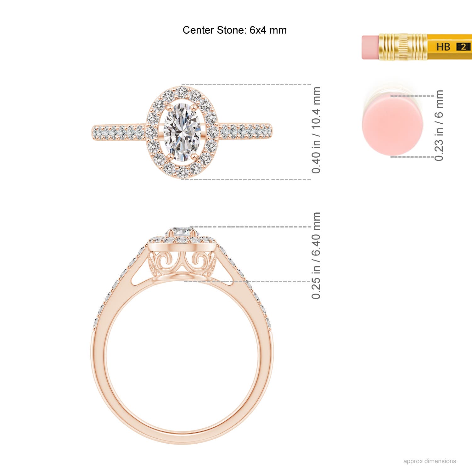 I-J, I1-I2 / 0.76 CT / 14 KT Rose Gold