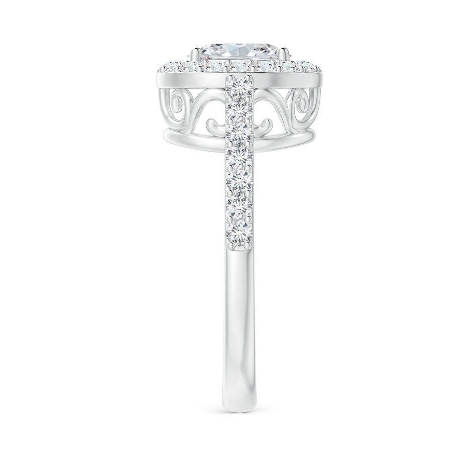 7x5mm GVS2 Oval Diamond Halo Engagement Ring with Accents in P950 Platinum side-2