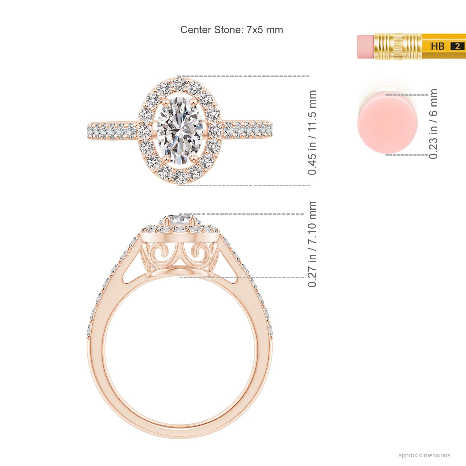 I-J, I1-I2 / 1.18 CT / 14 KT Rose Gold