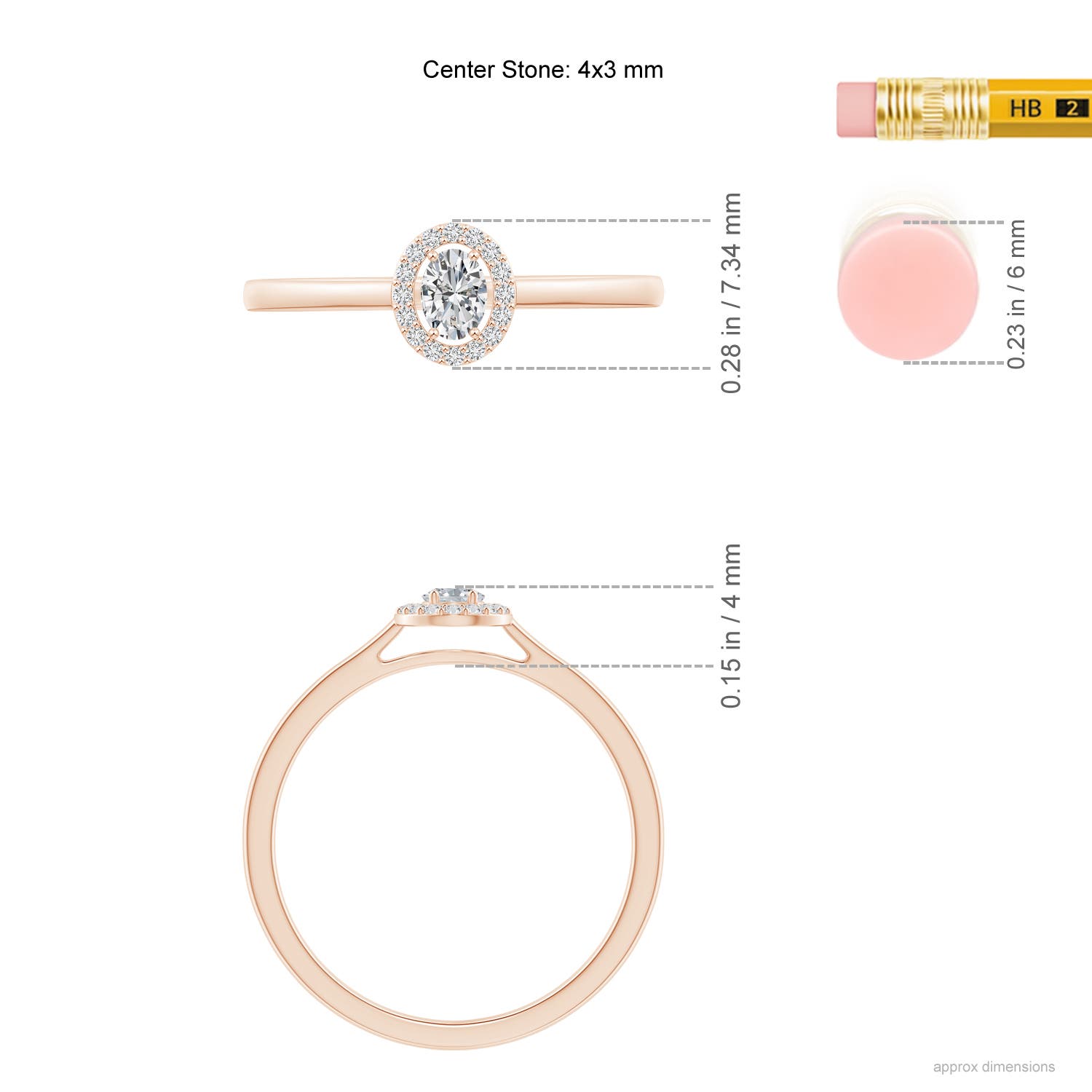 H, SI2 / 0.2 CT / 14 KT Rose Gold