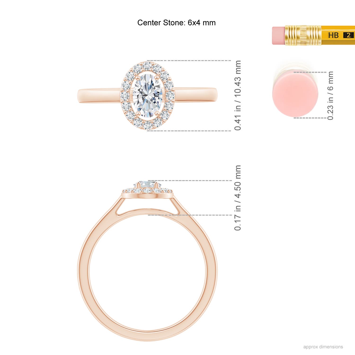 F-G, VS / 0.61 CT / 14 KT Rose Gold