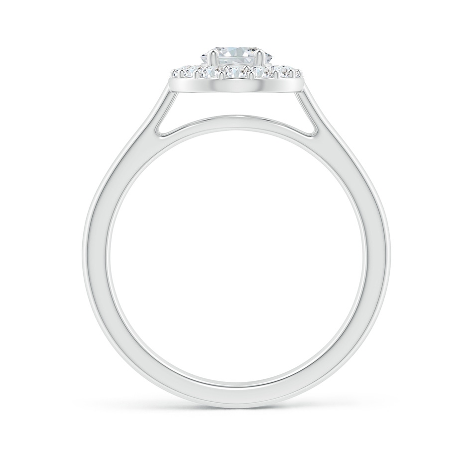 7x5mm GVS2 Oval Diamond Halo Engagement Ring in P950 Platinum side-1
