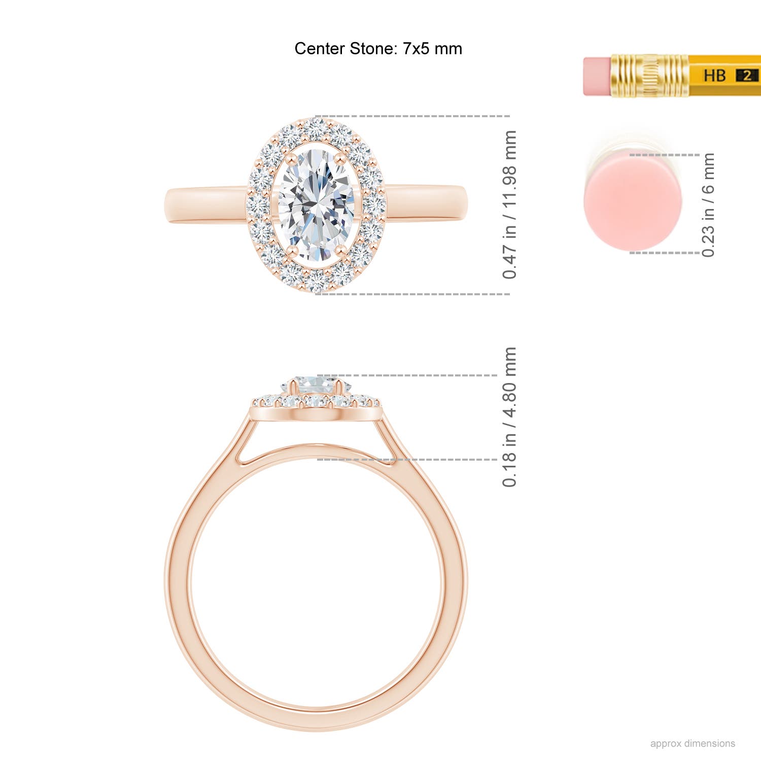 F-G, VS / 0.87 CT / 14 KT Rose Gold