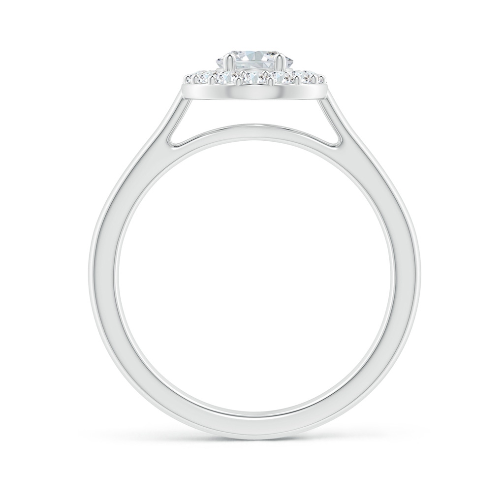 7x5mm GVS2 Oval Diamond Halo Engagement Ring in White Gold - side_1
