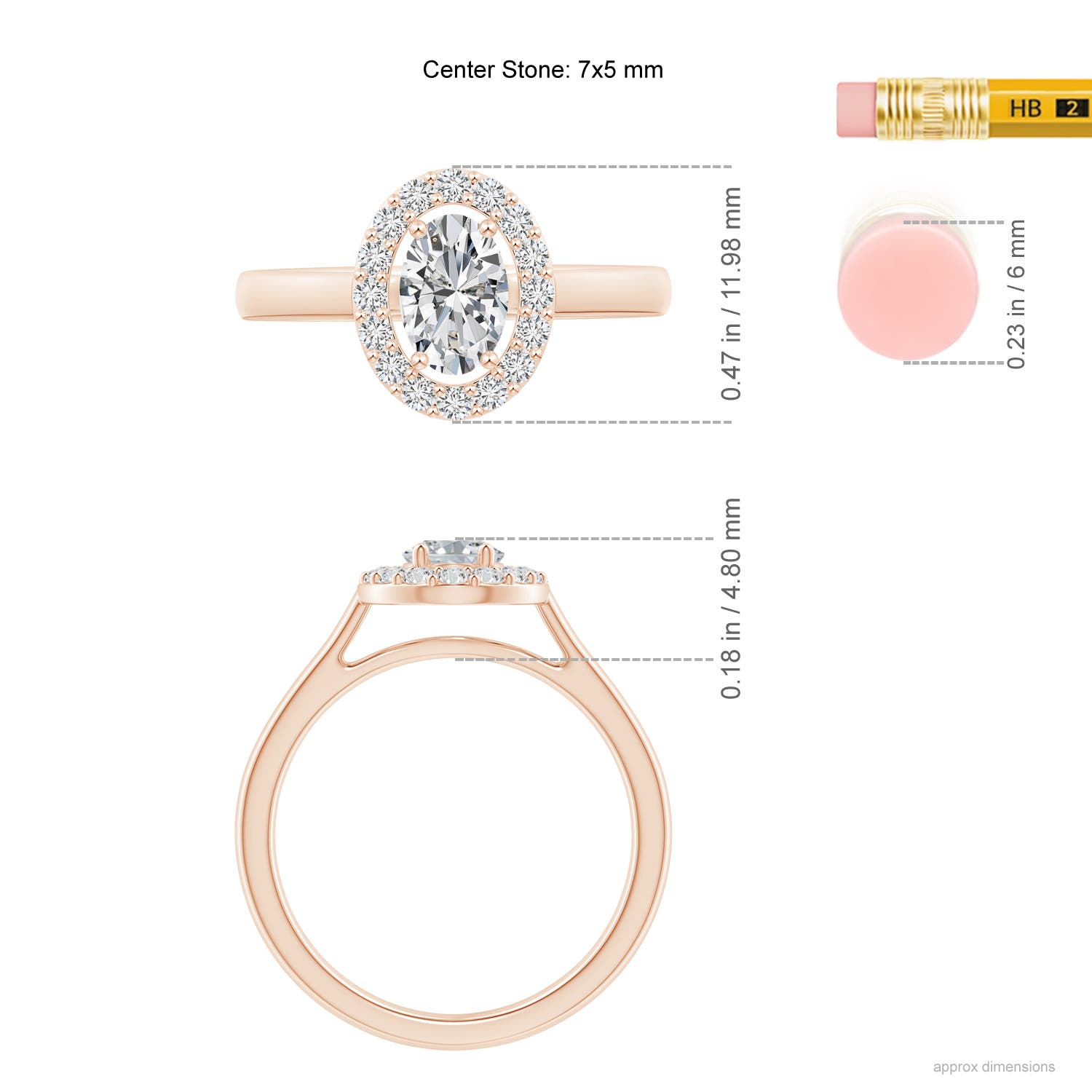 H, SI2 / 0.98 CT / 14 KT Rose Gold