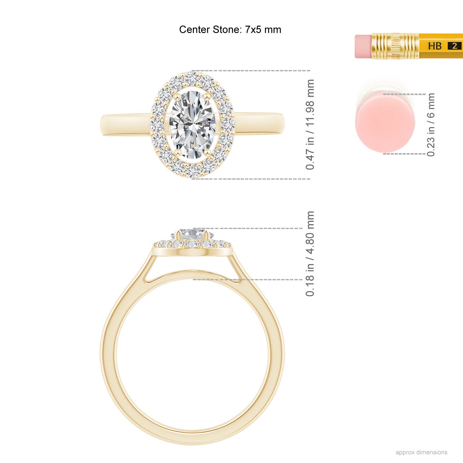 H, SI2 / 0.98 CT / 14 KT Yellow Gold