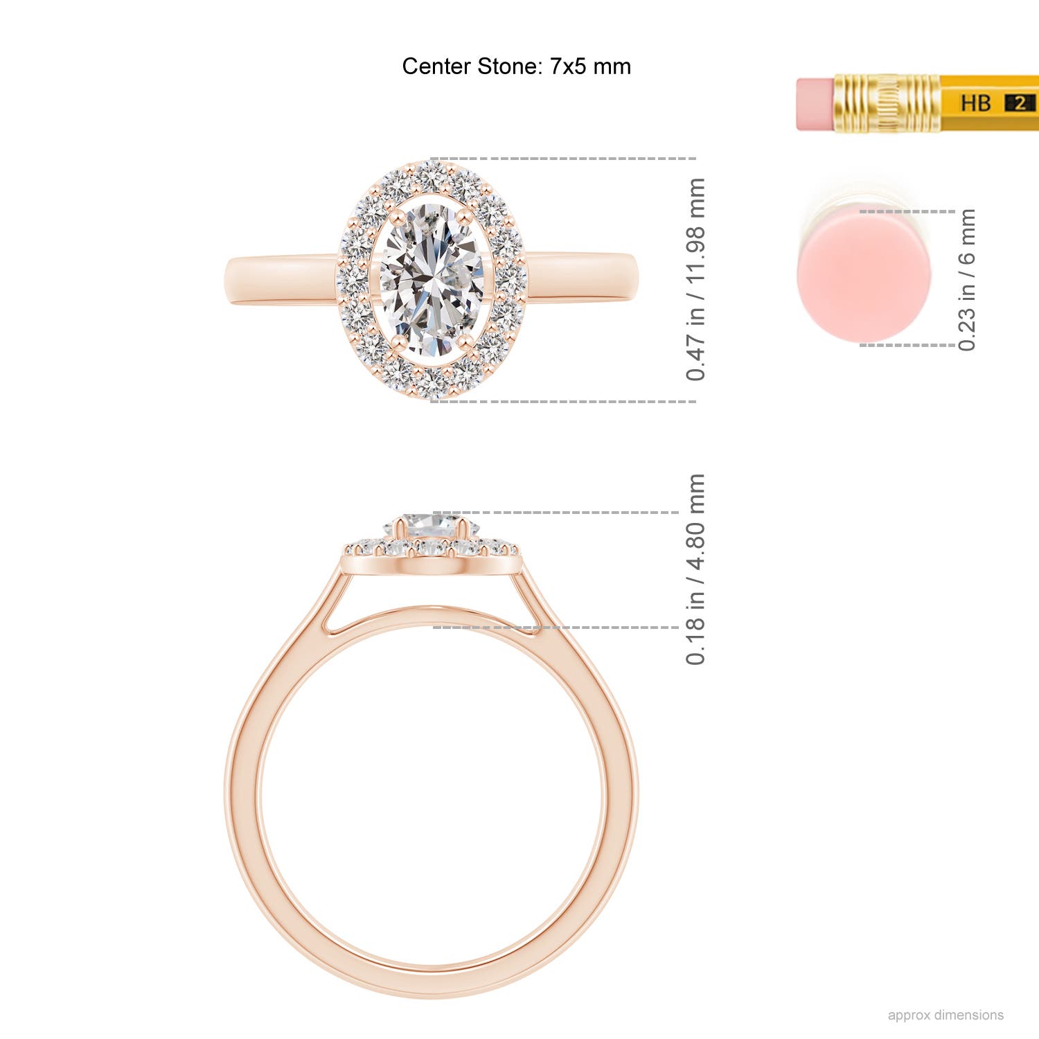 I-J, I1-I2 / 0.98 CT / 14 KT Rose Gold