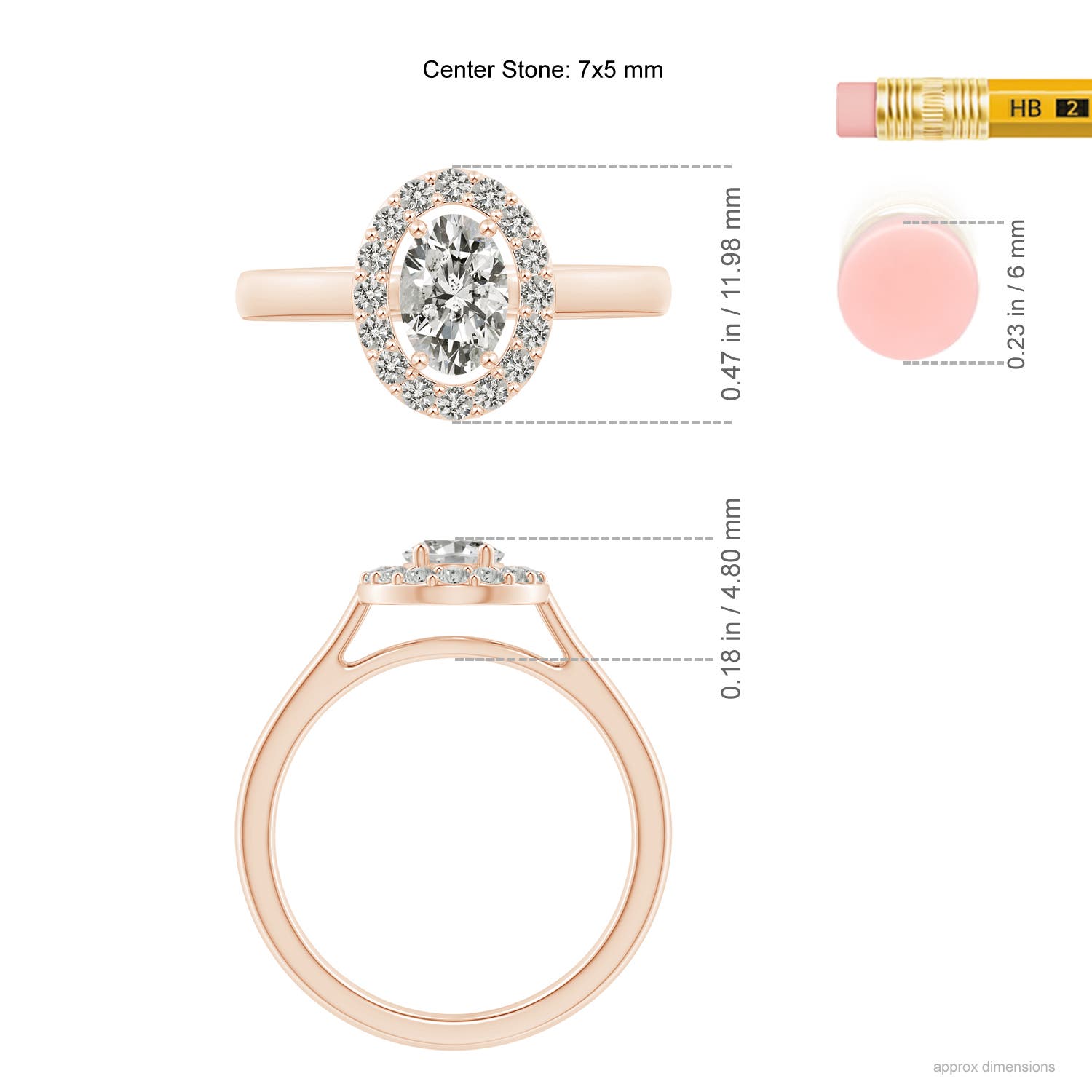 K, I3 / 0.98 CT / 14 KT Rose Gold