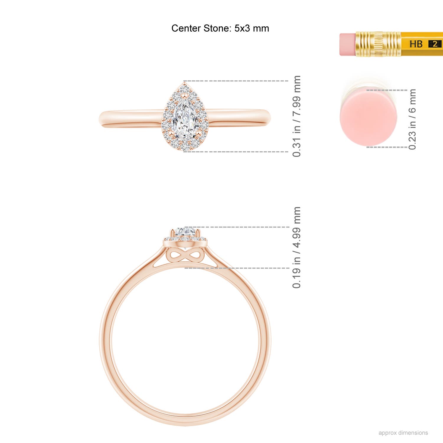 H, SI2 / 0.27 CT / 14 KT Rose Gold