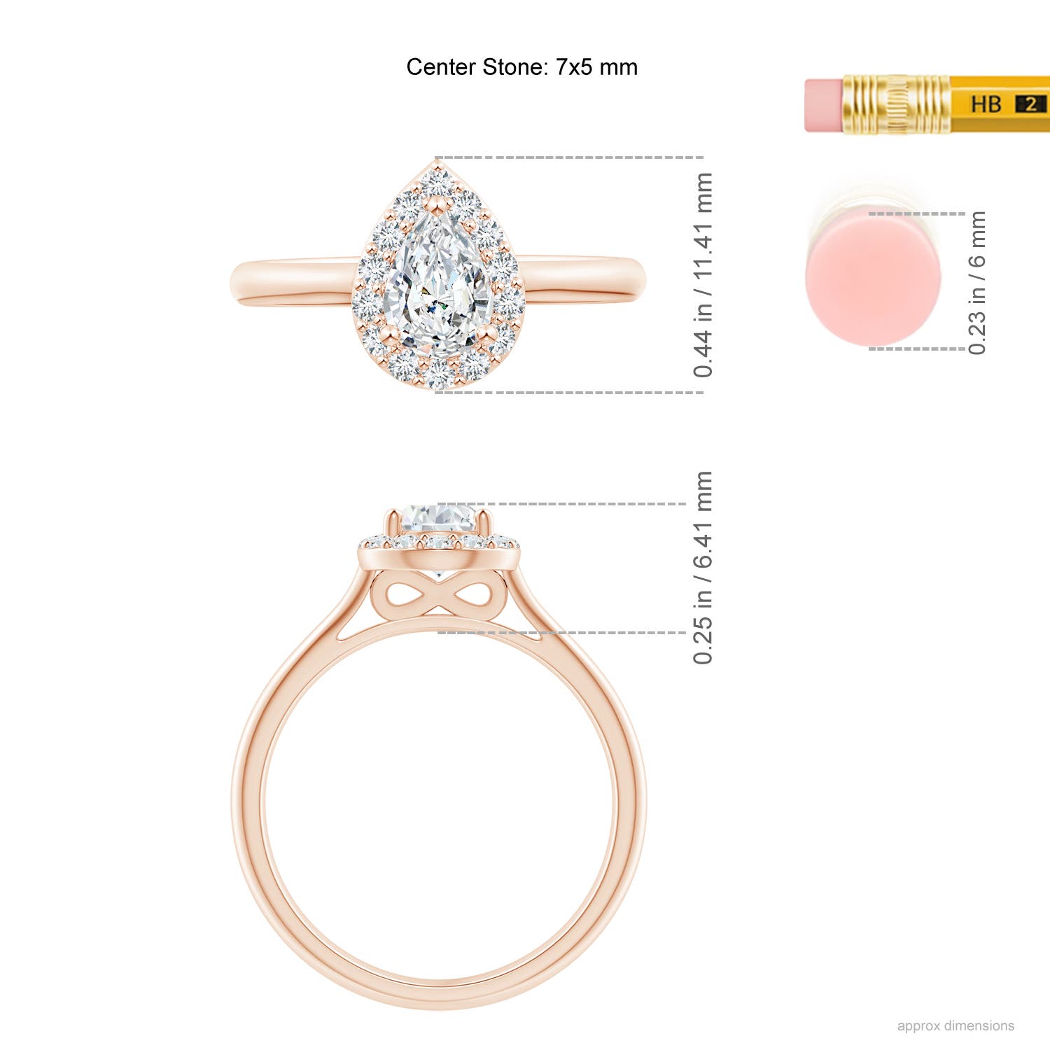 F-G, VS / 0.88 CT / 14 KT Rose Gold