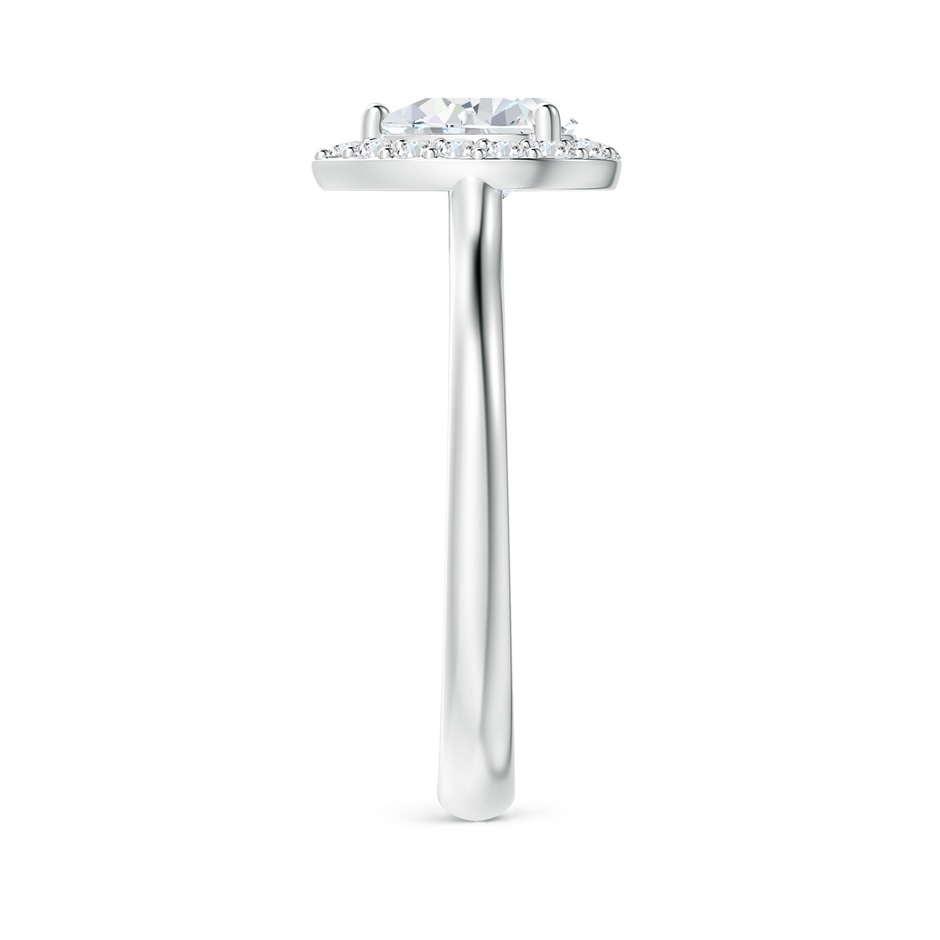 7x5mm GVS2 Pear-Shaped Diamond Halo Engagement Ring in White Gold side-2