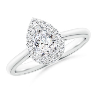 7x5mm HSI2 Pear-Shaped Diamond Halo Engagement Ring in P950 Platinum
