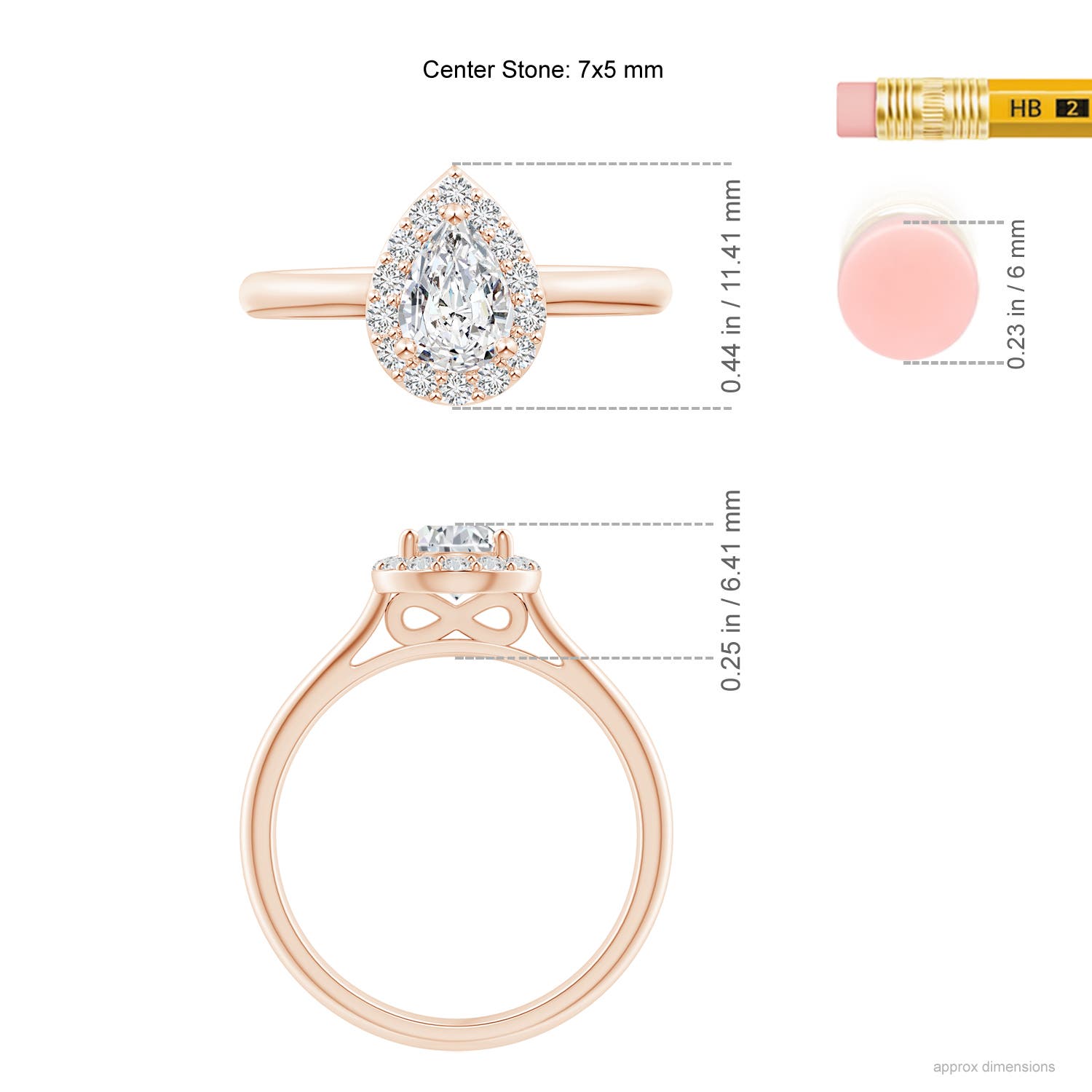 H, SI2 / 0.88 CT / 14 KT Rose Gold