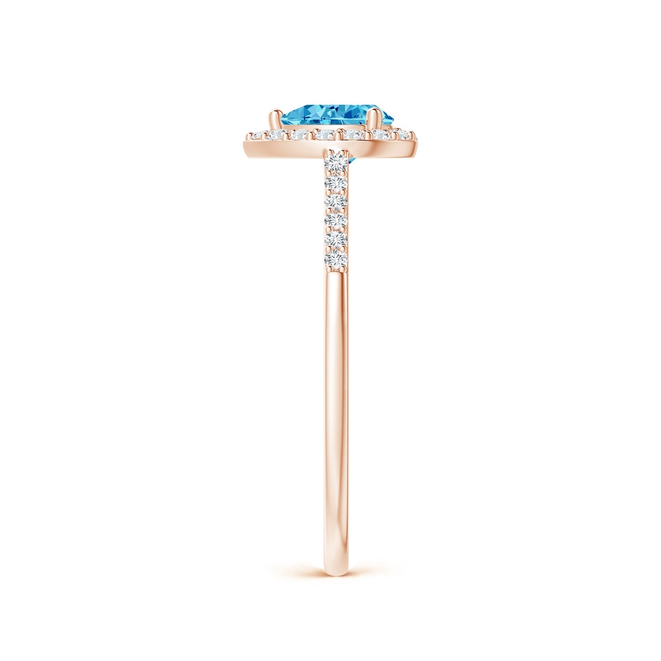 6x4mm AAAA Pear-Shaped Fancy Intense Blue Diamond Halo Engagement Ring with Accents in Rose Gold side 299