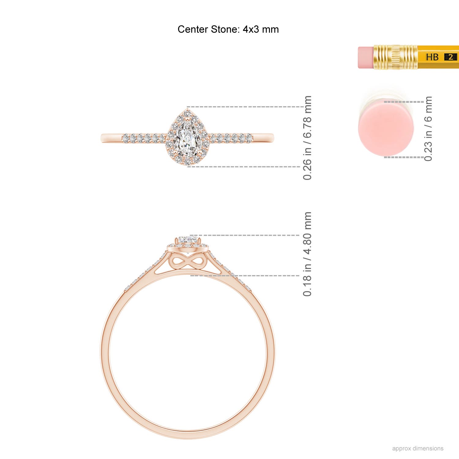 I-J, I1-I2 / 0.24 CT / 14 KT Rose Gold