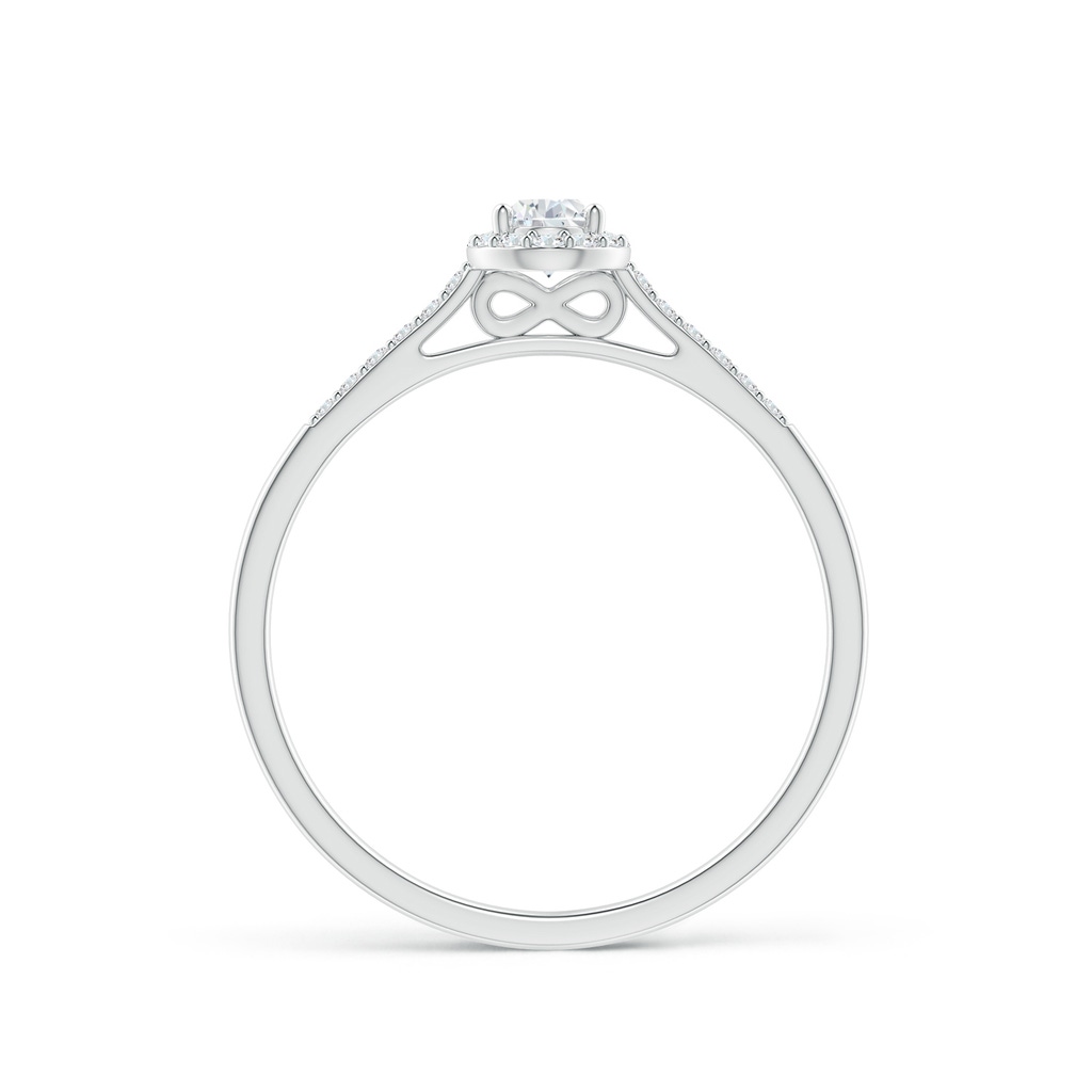 5x3mm GVS2 Pear-Shaped Diamond Halo Engagement Ring with Accents in White Gold Side-1