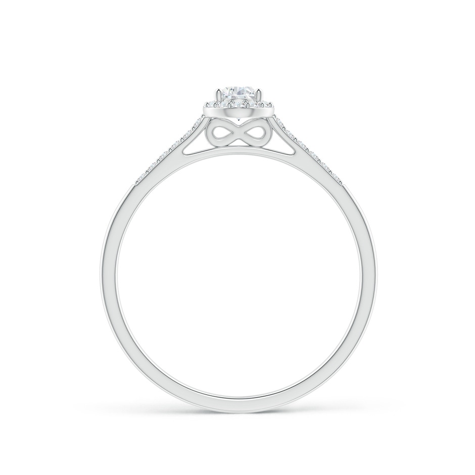 5x3mm GVS2 Pear-Shaped Diamond Halo Engagement Ring with Accents in White Gold side-1