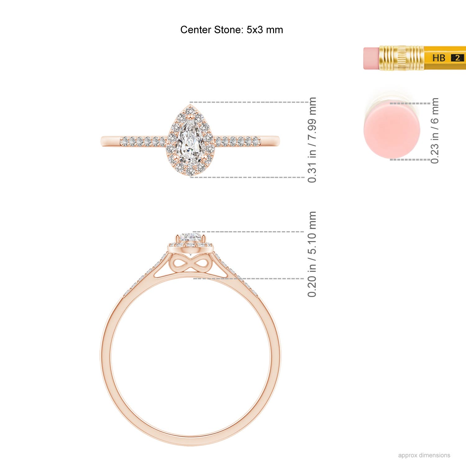 I-J, I1-I2 / 0.33 CT / 14 KT Rose Gold