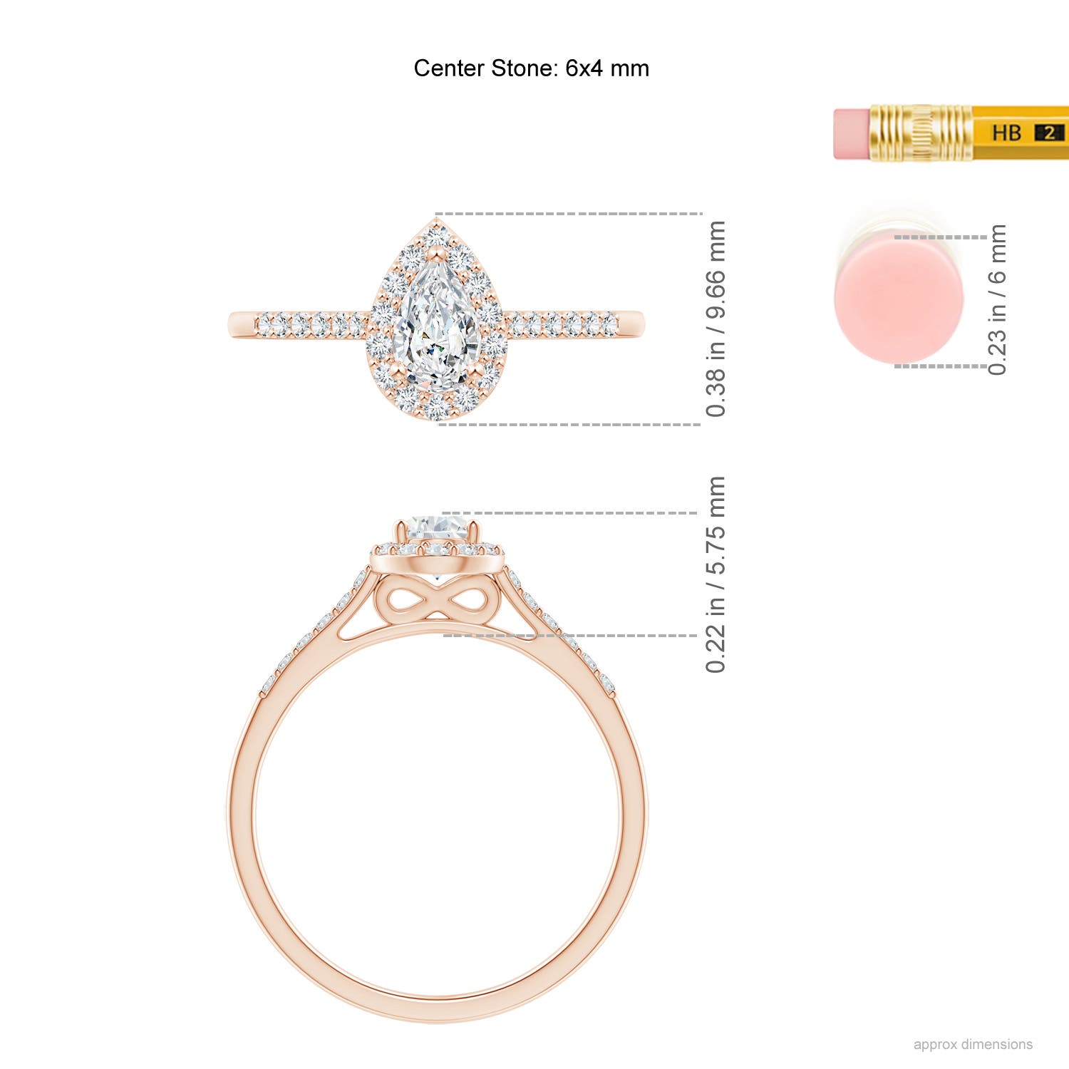 G, VS2 / 0.61 CT / 14 KT Rose Gold