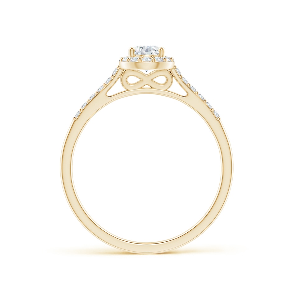 6x4mm GVS2 Pear-Shaped Diamond Halo Engagement Ring with Accents in Yellow Gold side-1